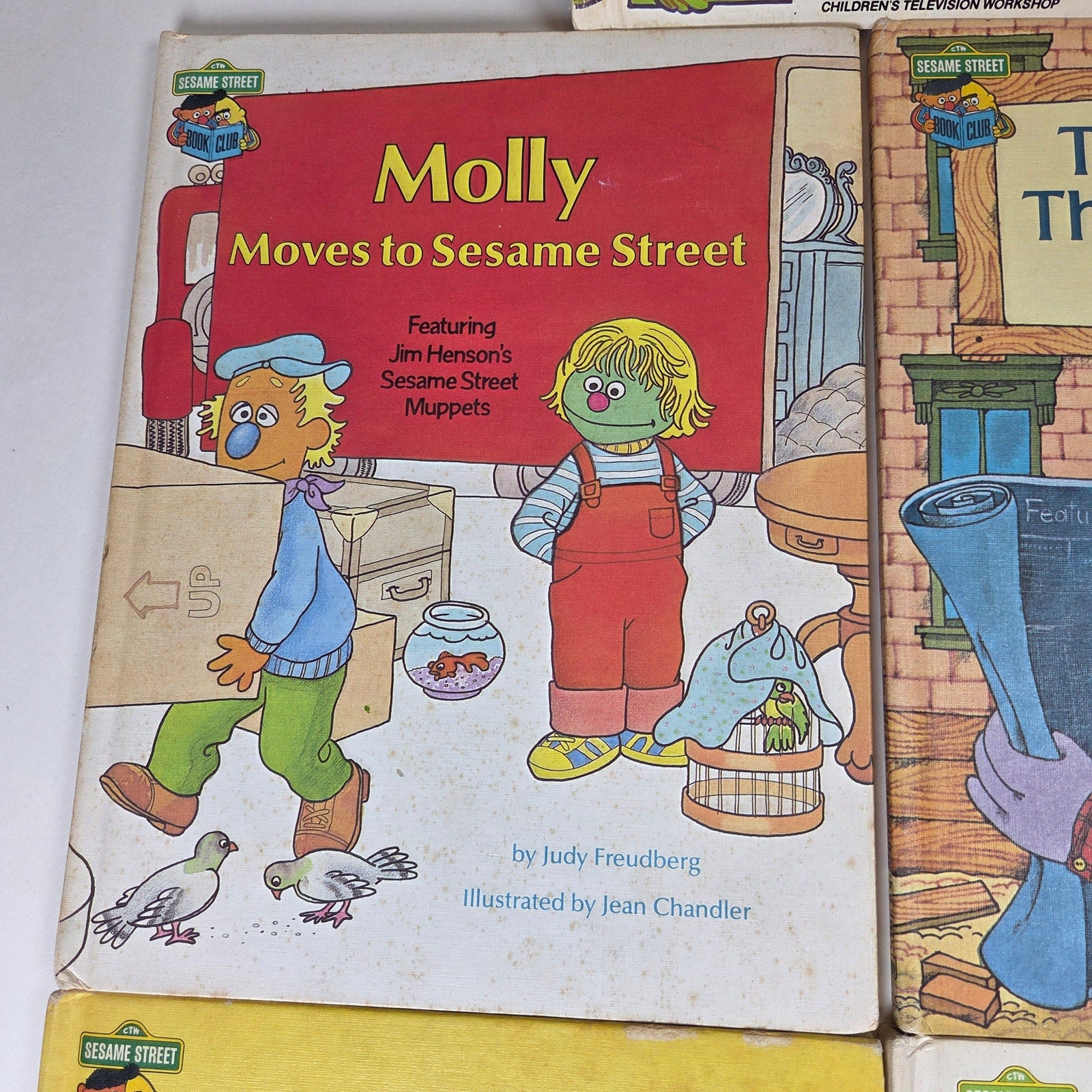 Sesame Street Vintage Book Lot 5 HC Books w Pop-Up Alphabet Book 1977