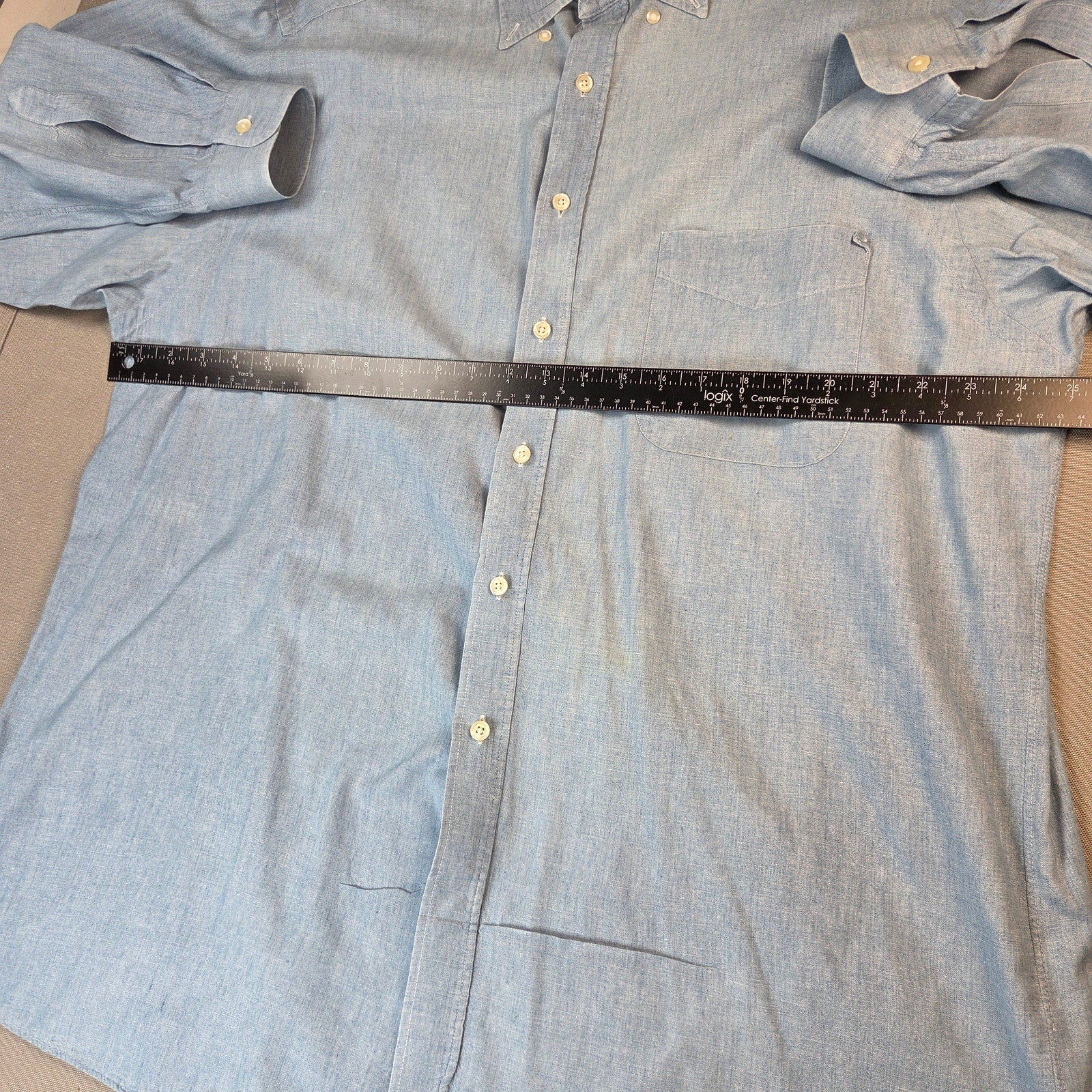 Abercrombie & Fitch The Big Shirt Chambray Button Down USA Mens L Vintage