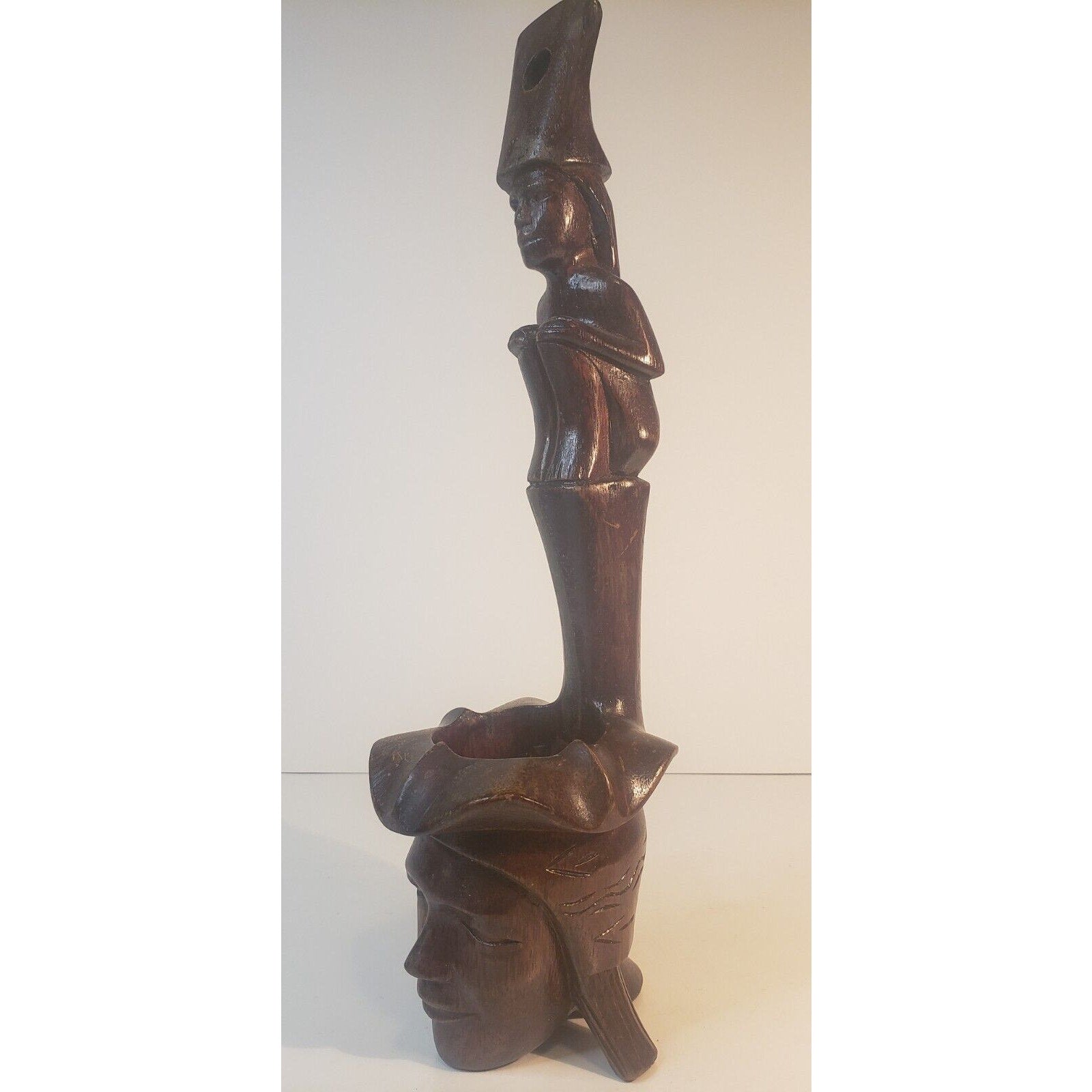 Vintage Igorot Ifugao Philippine Hand-Carved Wood Offering Ladle Bowl 14"