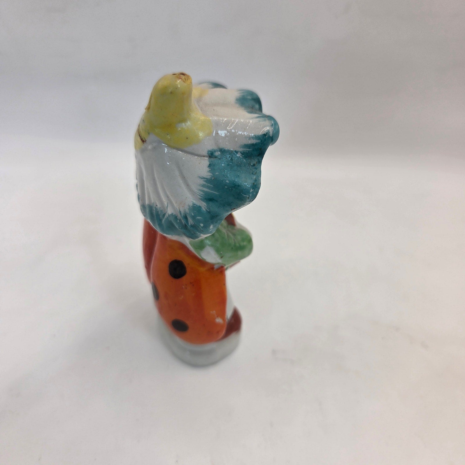 Vintage Japan Pixie Figurine Mushroom Hat Ladybug Wings Mandolin Player 3.75”