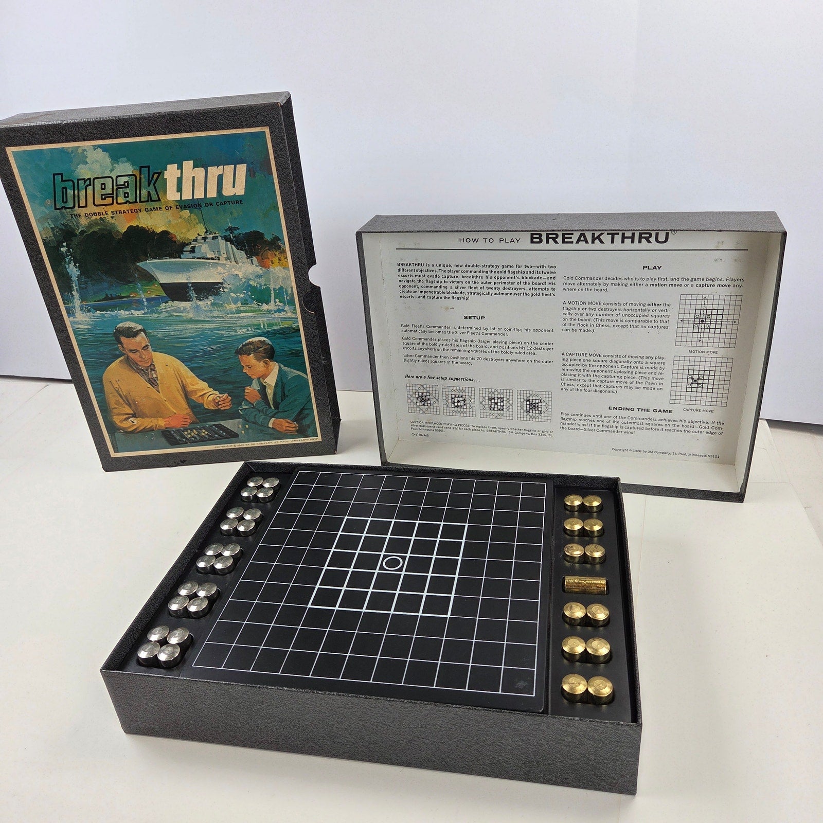 Vintage 1965 3M Bookshelf Game Breakthru Complete Strategy Board Game VG