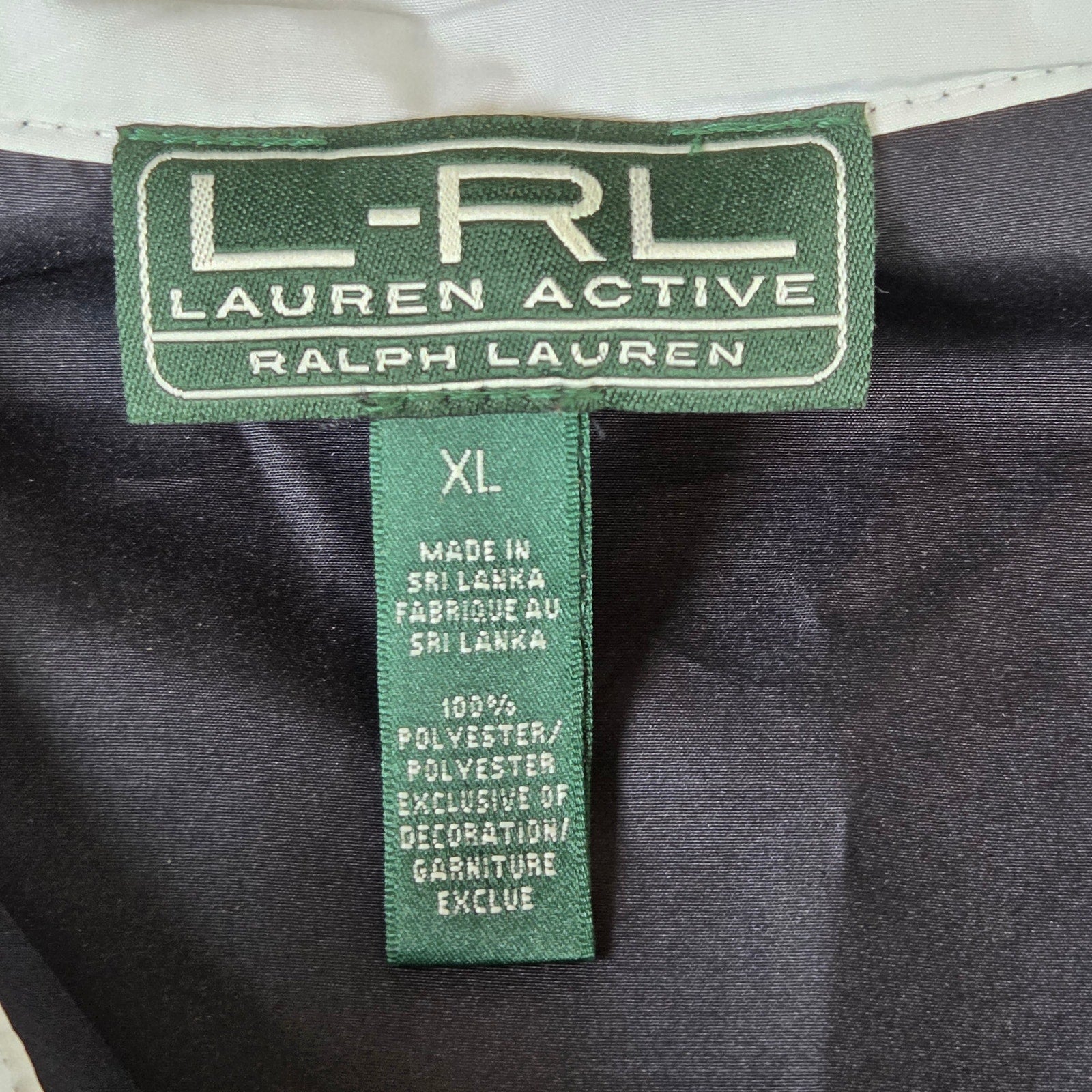 Lauren Ralph Lauren Active Windbreaker Jacket Womens XL Full Zip Crest