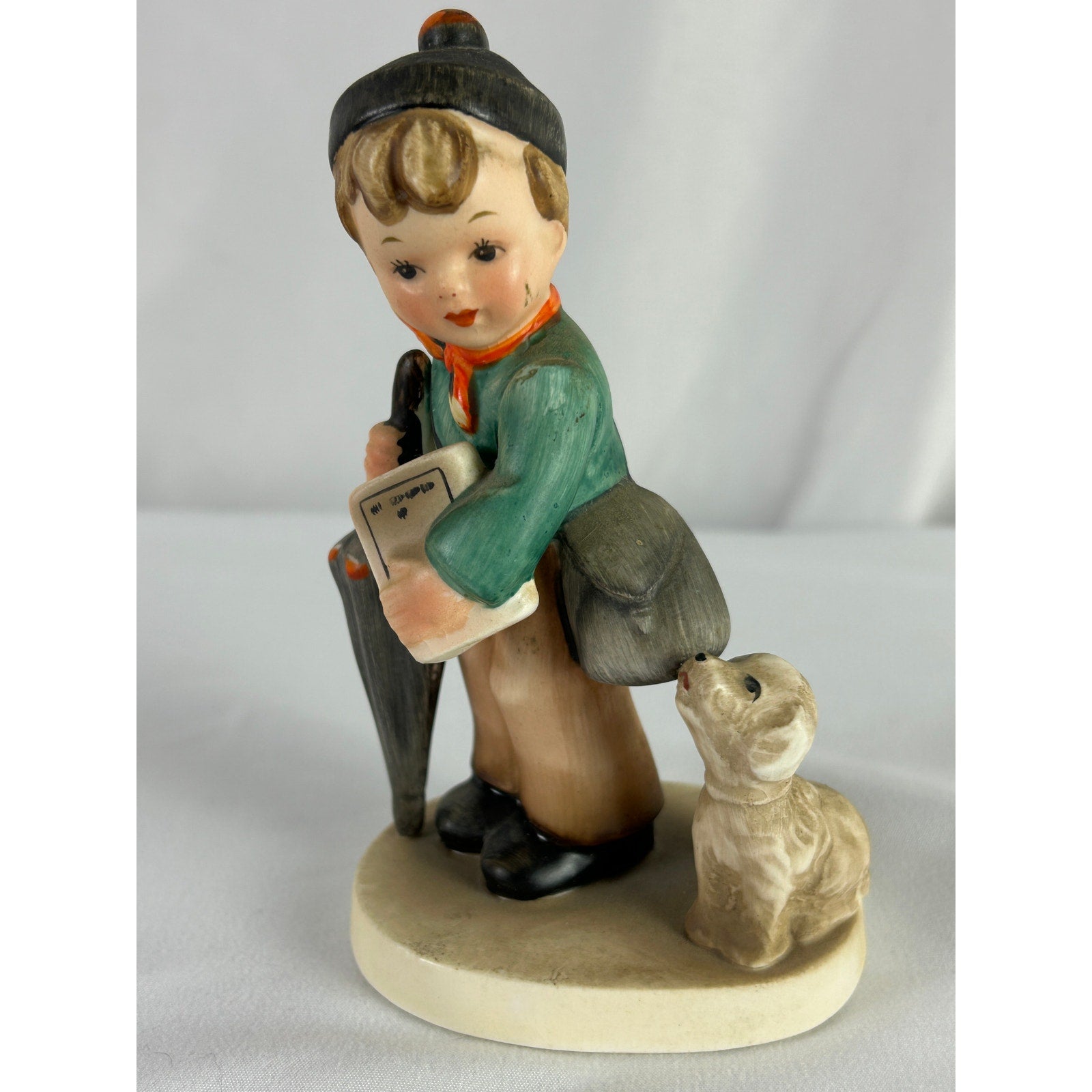 Mid Century Napco Boy Dog Umbrella Figurine Japan Ceramic