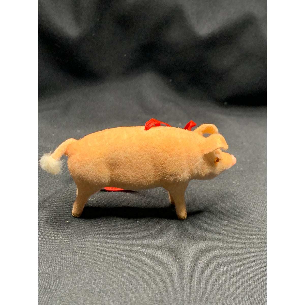 Vintage Wagner Kunstlerschutz Flocked Pig West Germany 1966-1983 Ornament
