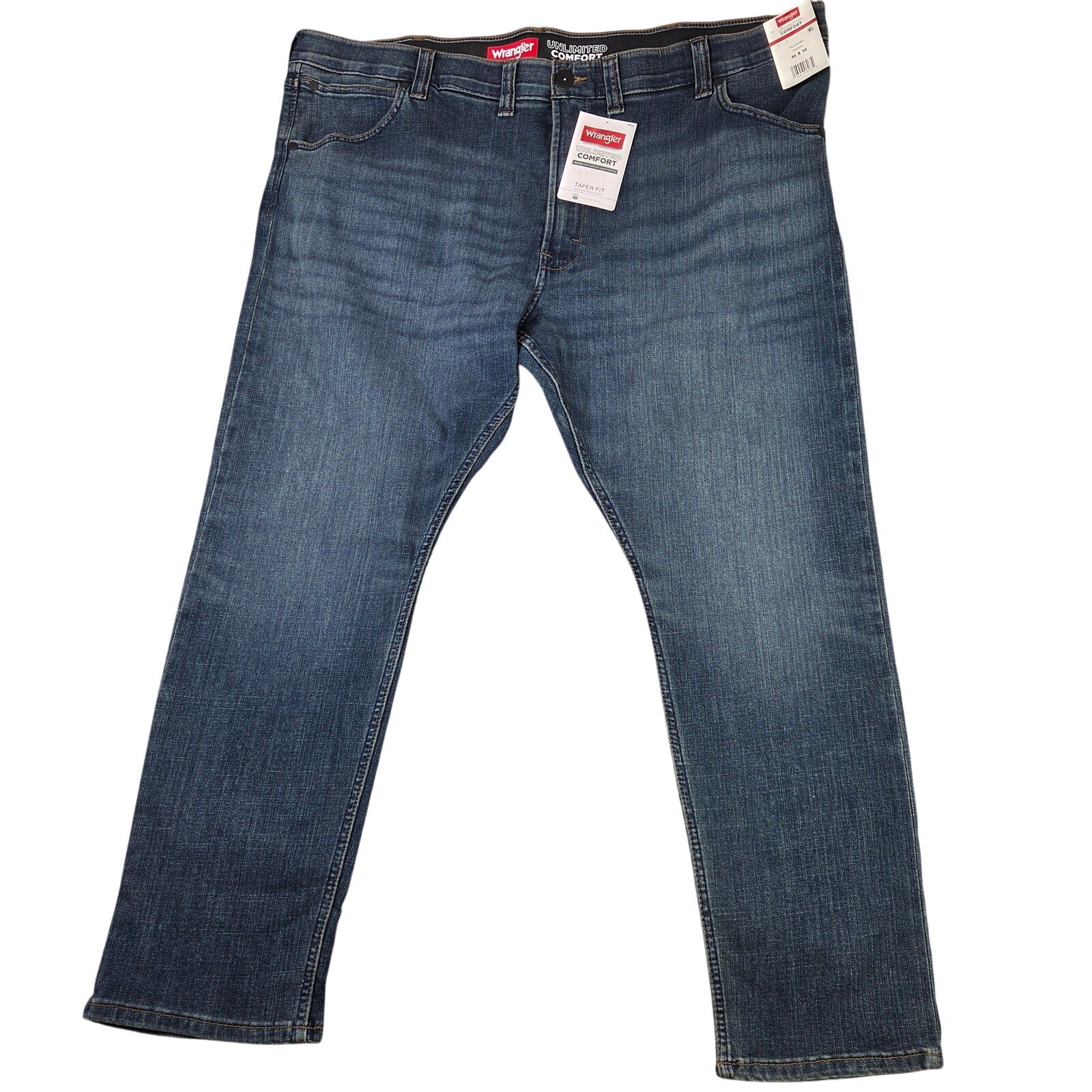Wrangler Unlimited Comfort Taper Fit Flex Jeans Lot 2 Pair Mens 46x30 NWT
