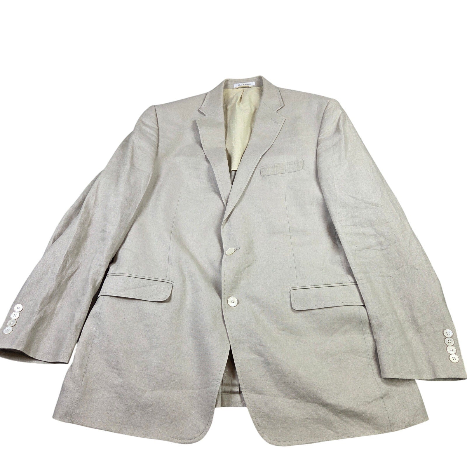 Lauren Ralph Lauren Mens Linen Blazer 44XL Tan Sport Coat 2 Button Jacket