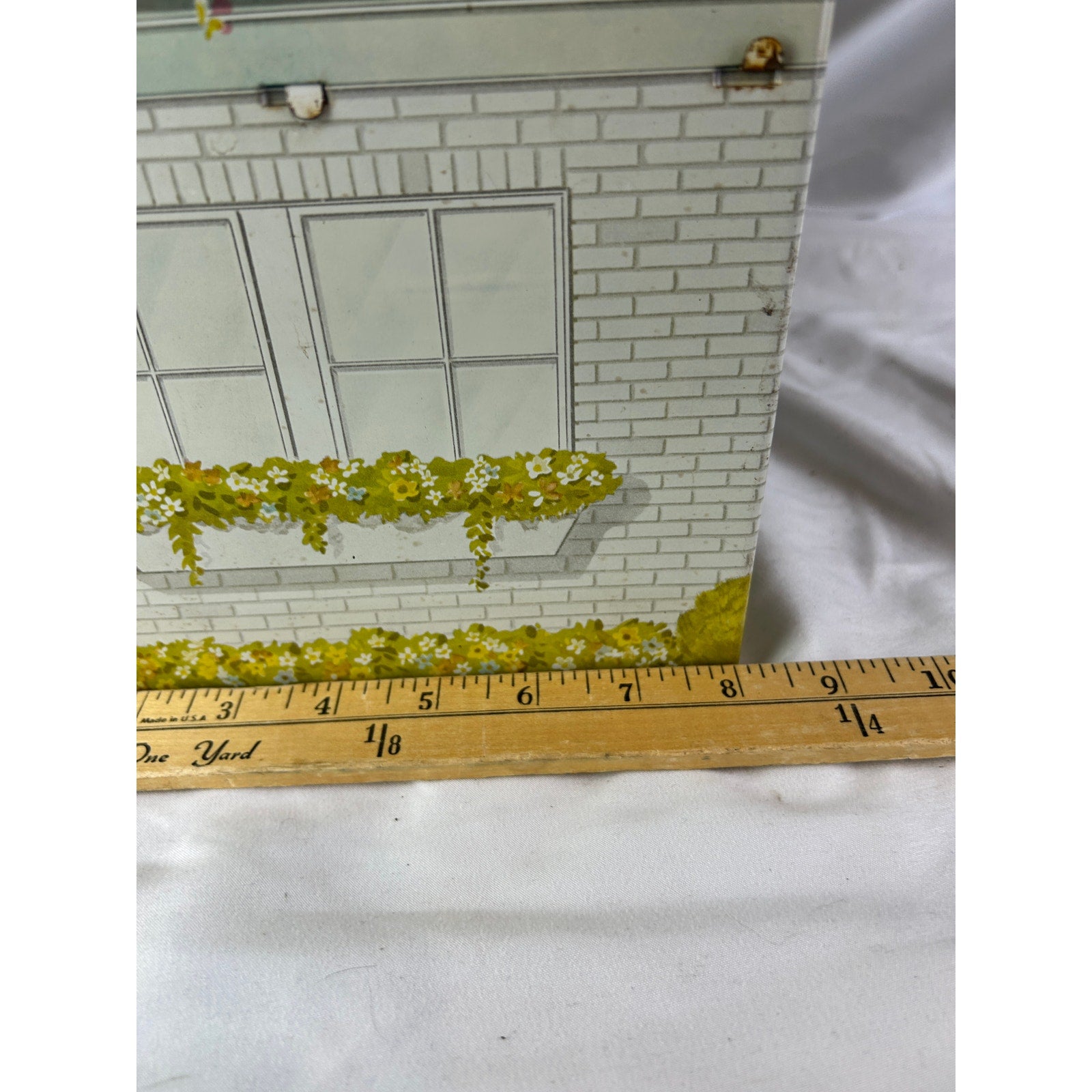 Vintage Marx Tin Litho Two Story Colonial Dollhouse Metal 1950s