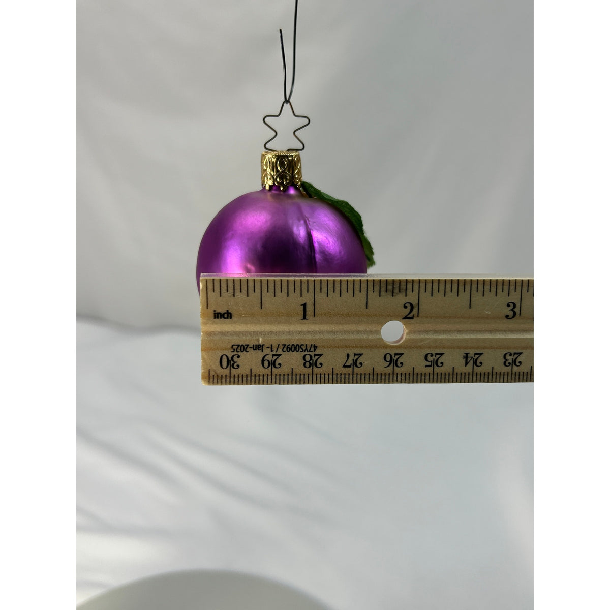 Vintage Inge-Glas Purple Plum Fruit Glass Christmas Ornament West Germany