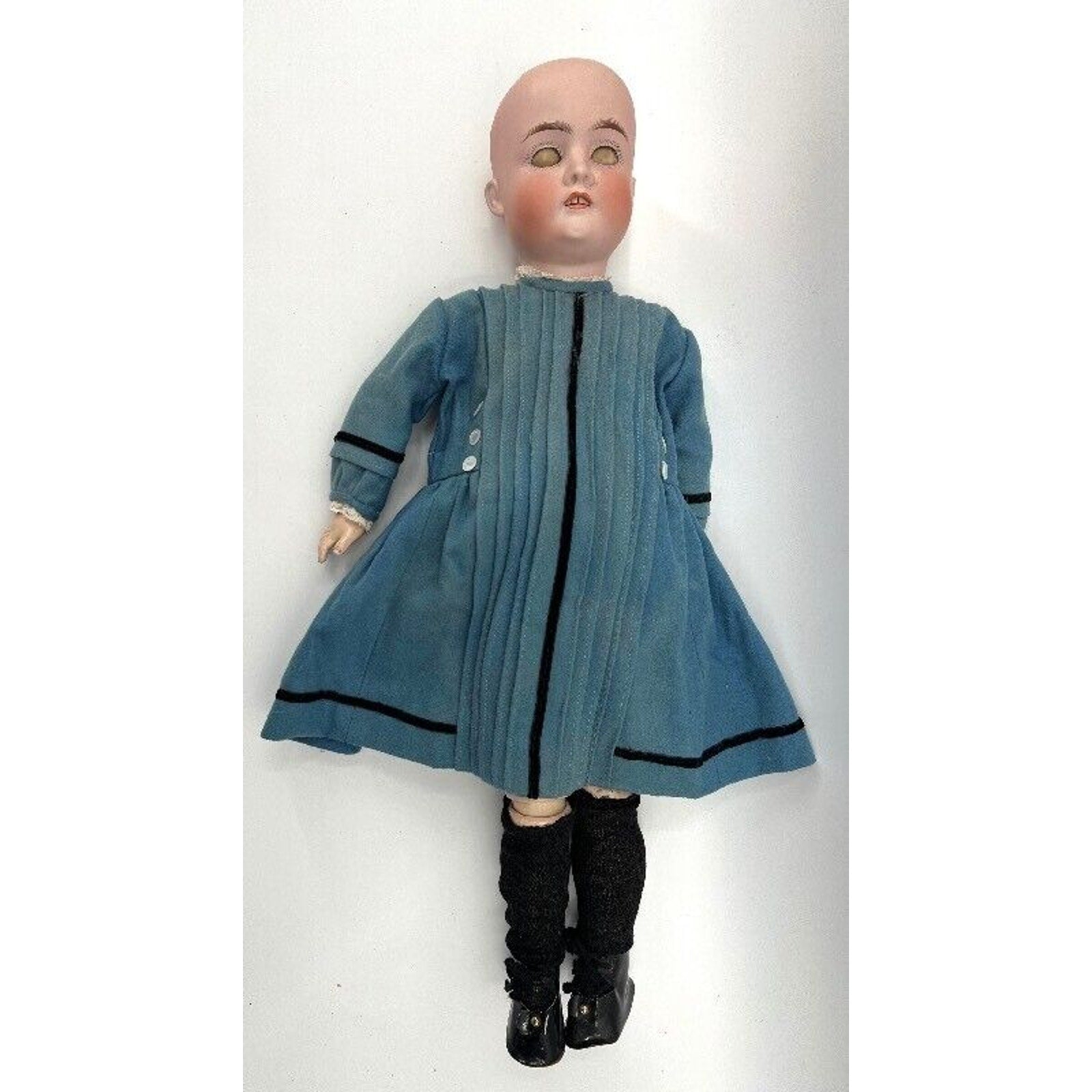Antique 1906 Schoenau & Hoffmeister Bisque Doll 22” Open Mouth Compo Body