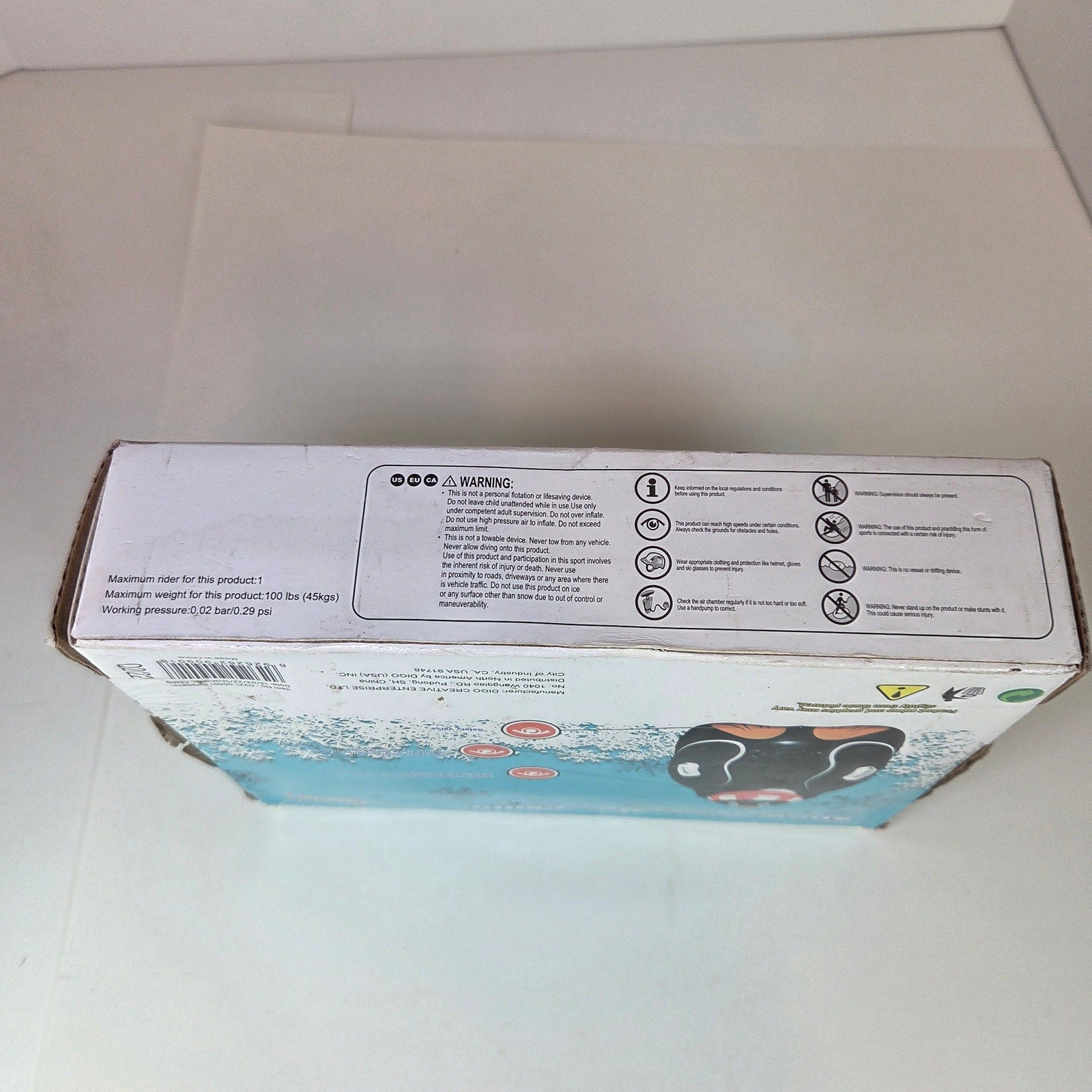 Snow Zone Penguin Snow Tube Inflatable Sled 38" x 25" New in Box Winter Toy