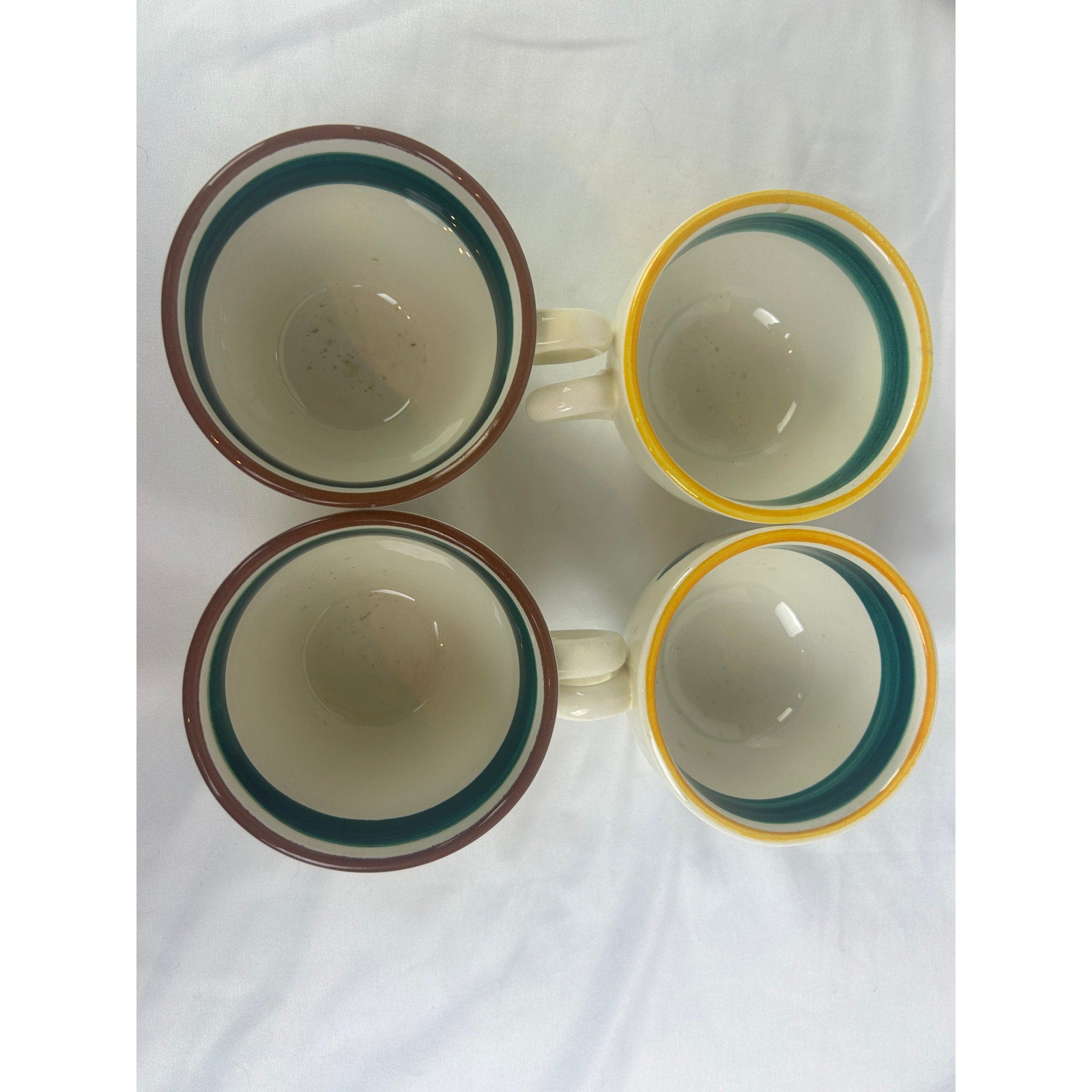 Vintage Stangl Fruit Cups Saucers 8 Piece Lot Hand Painted Pottery