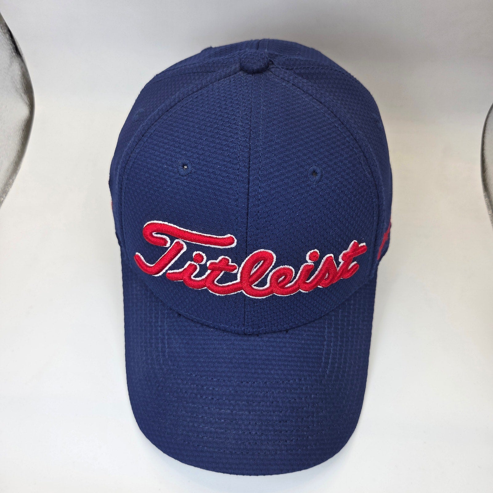 Titleist Pro V1 A-Flex Fitted Golf Cap Hat S/M Coolmax China FJ Logo Navy