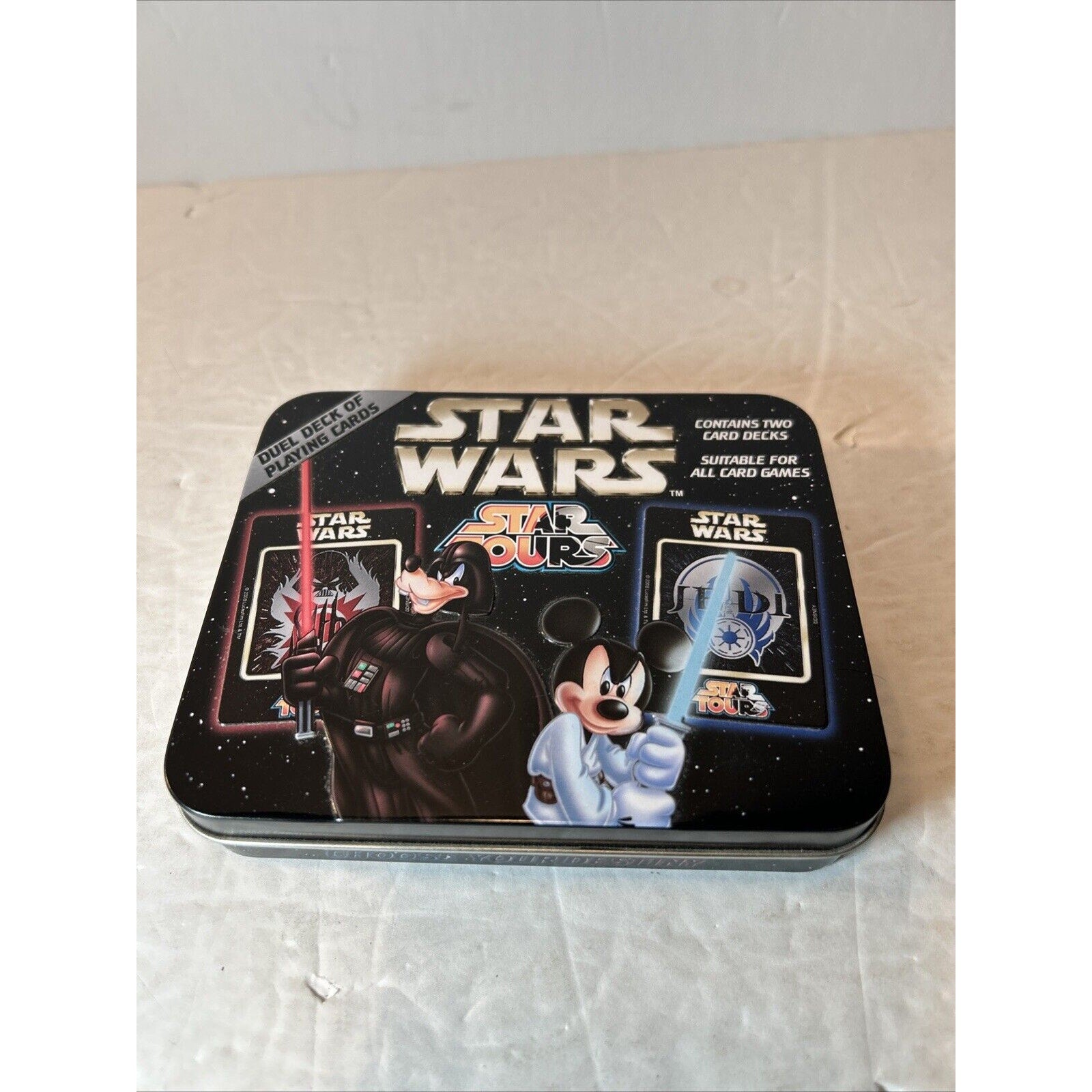 DISNEY 2008 Star Wars Star Tours Dual Deck Playing Cards In Collectible Tin