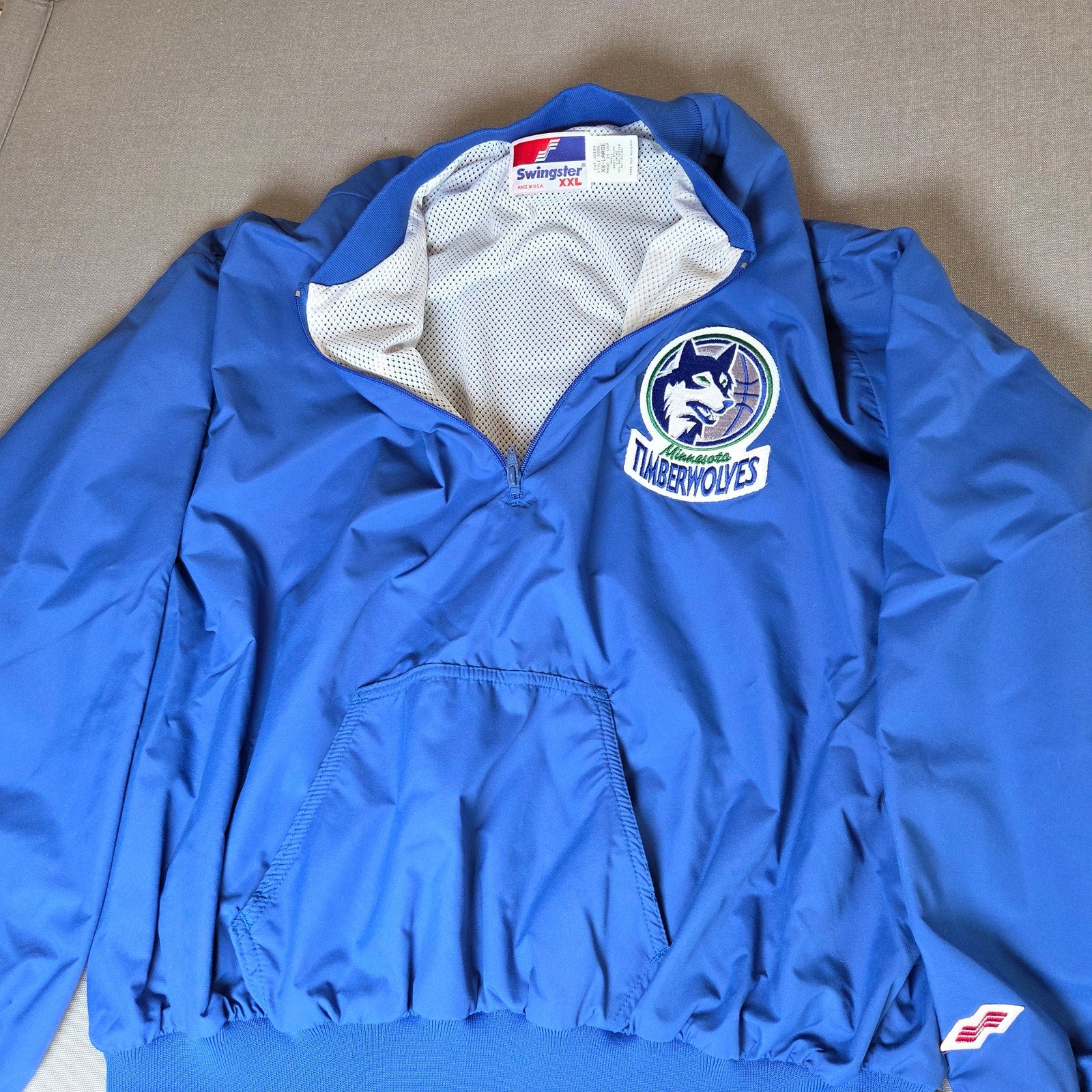 Swingster Minnesota Timberwolves Expansion Era Vintage 1/4 Zip Jacket XXL USA