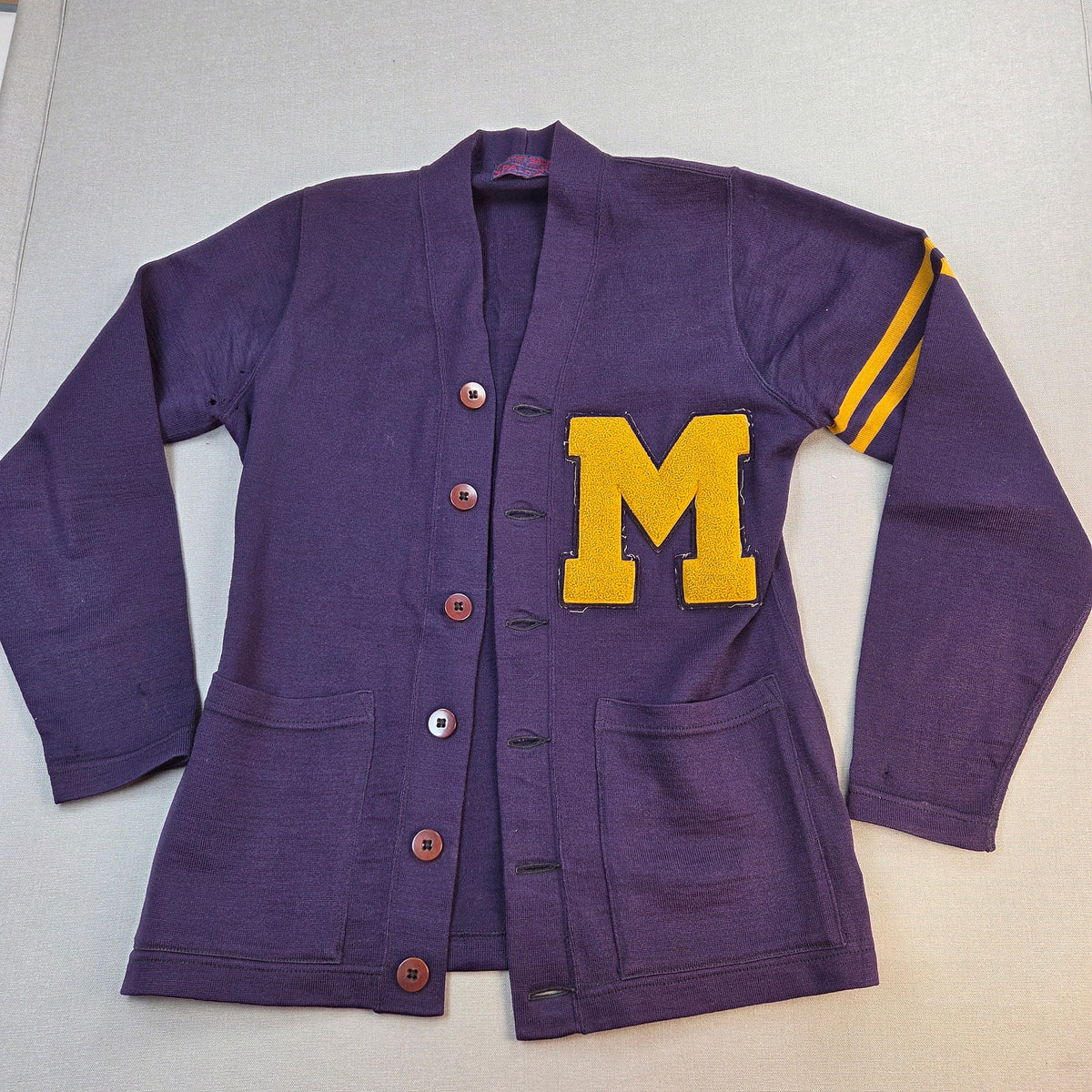1940s King Sportswear Merrill High School Varsity Letter Sweater Size 38