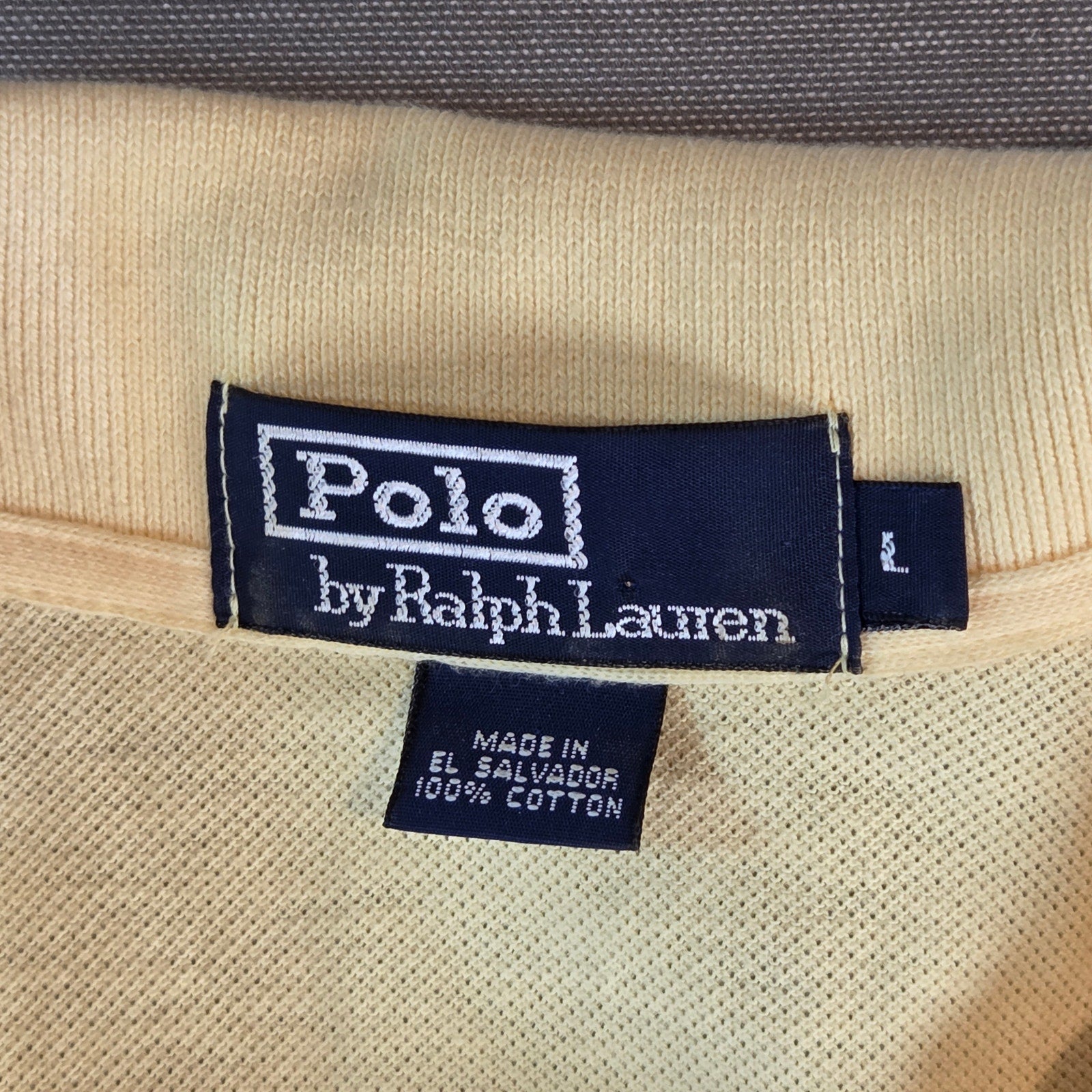 Ralph Lauren Polo Shirt L Yellow Cotton Short Sleeve Classic Pony Logo