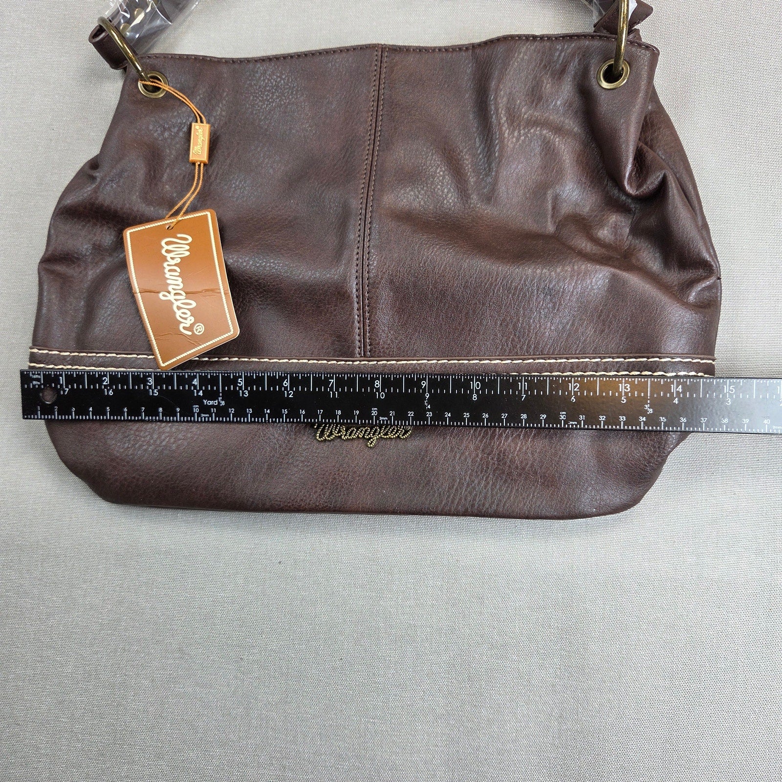 Wrangler WG20-918CF Hobo Shoulder Handbag Vegan Leather Solid Coffee NWT