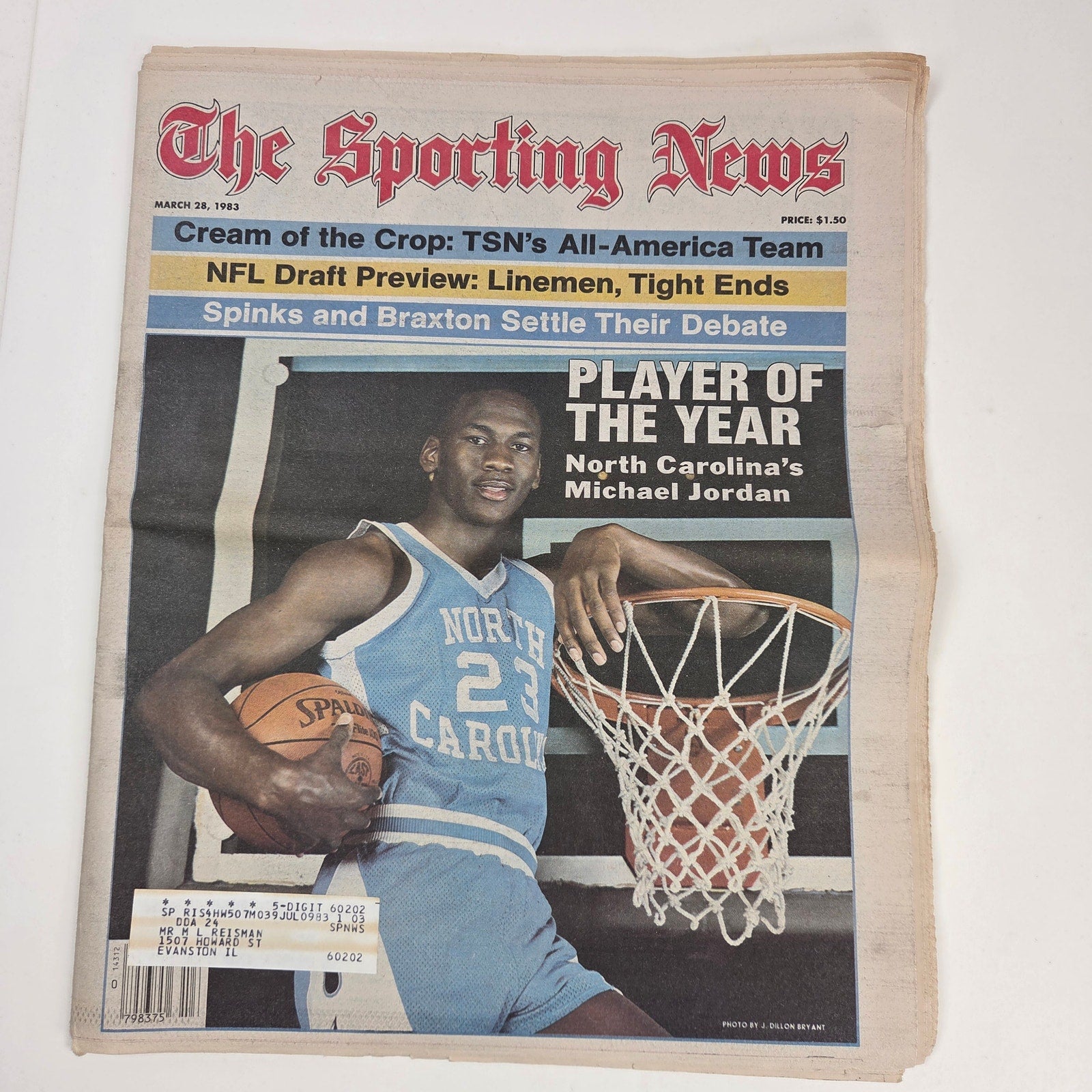 1983 Sporting News March 28 Michael Jordan 1st Cover UNC Tar Heels POY