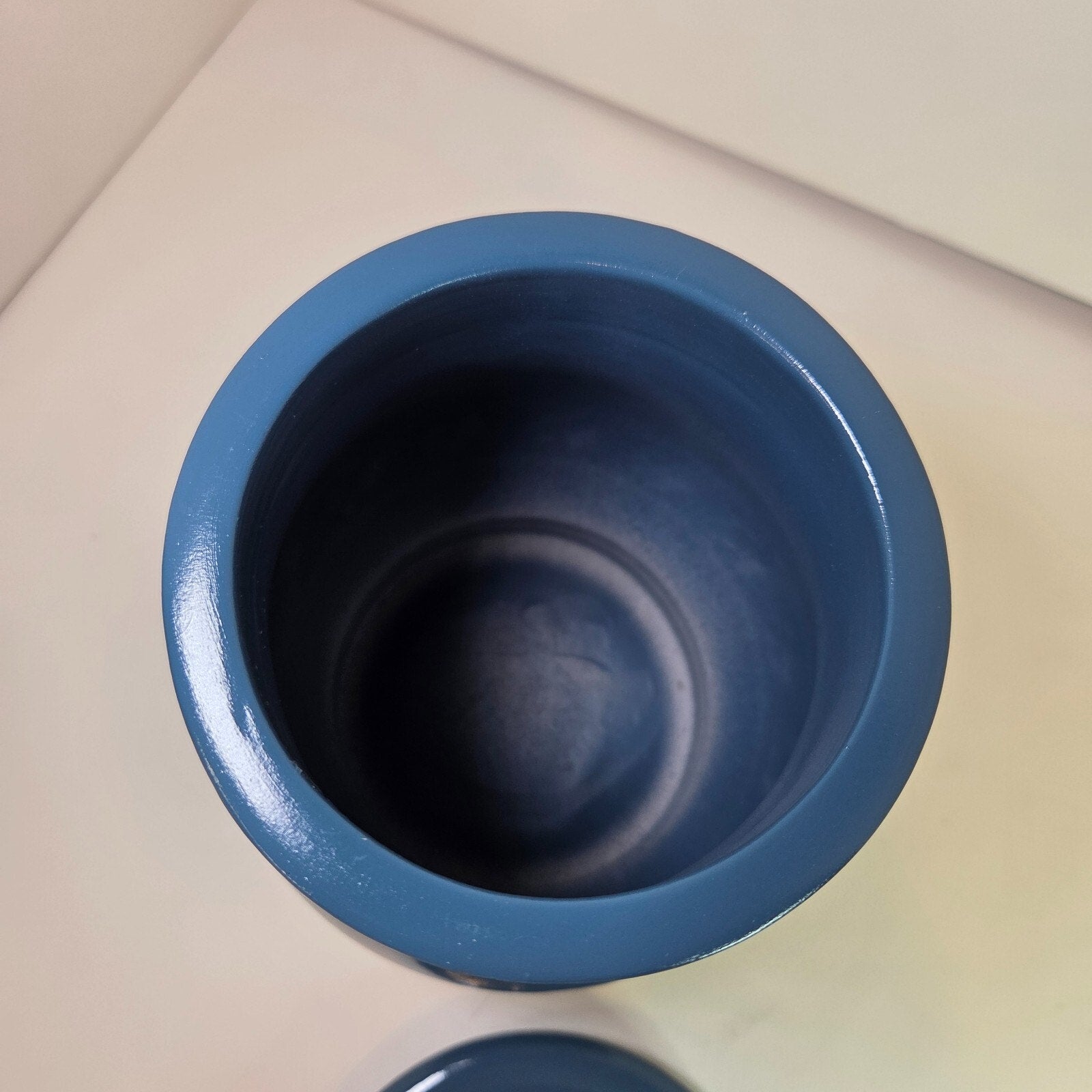 7" Blue Paw Print Ceramic Urn