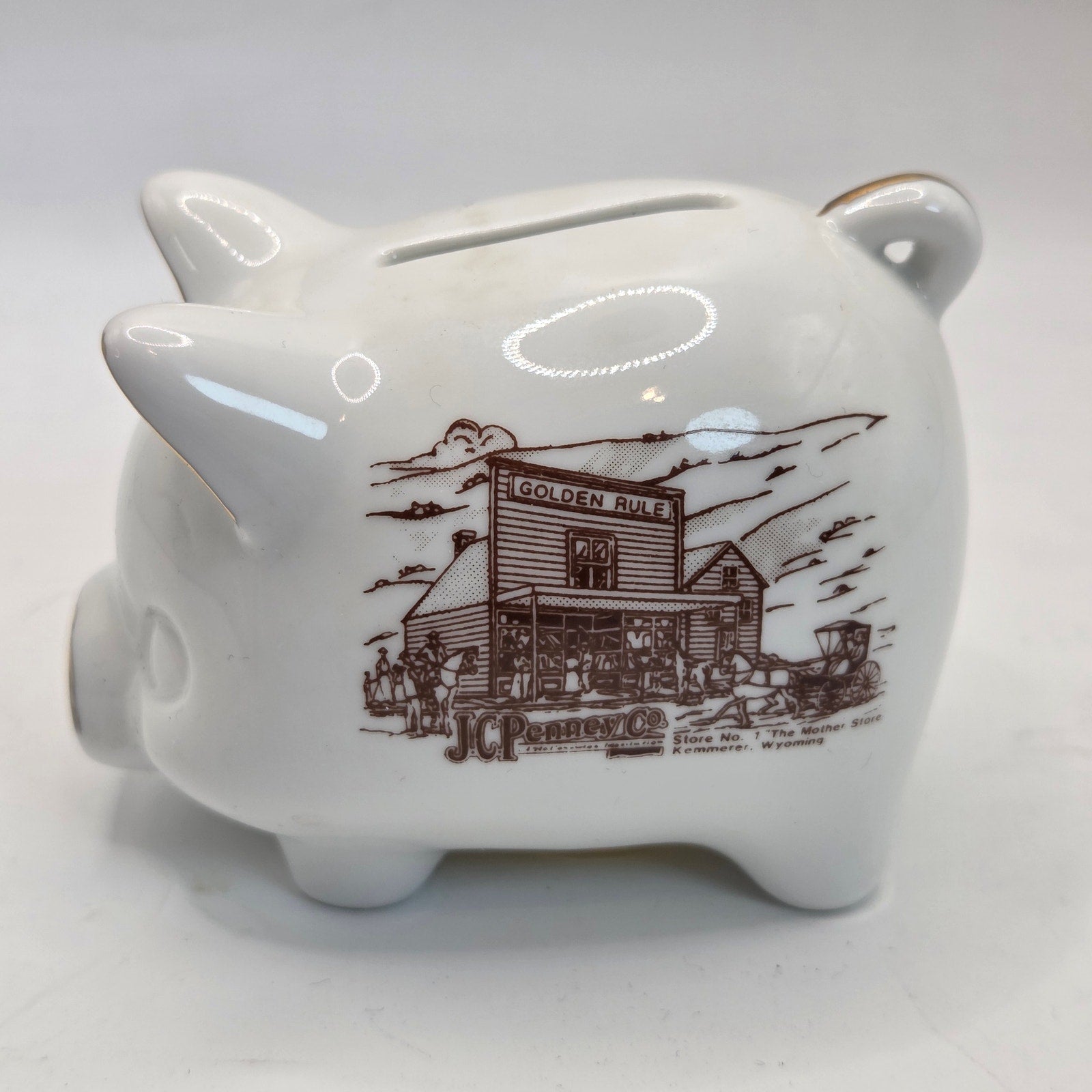 Vintage 1960s Dart Henderson NE JC Penney Golden Rule Store Souvenir Piggy Bank