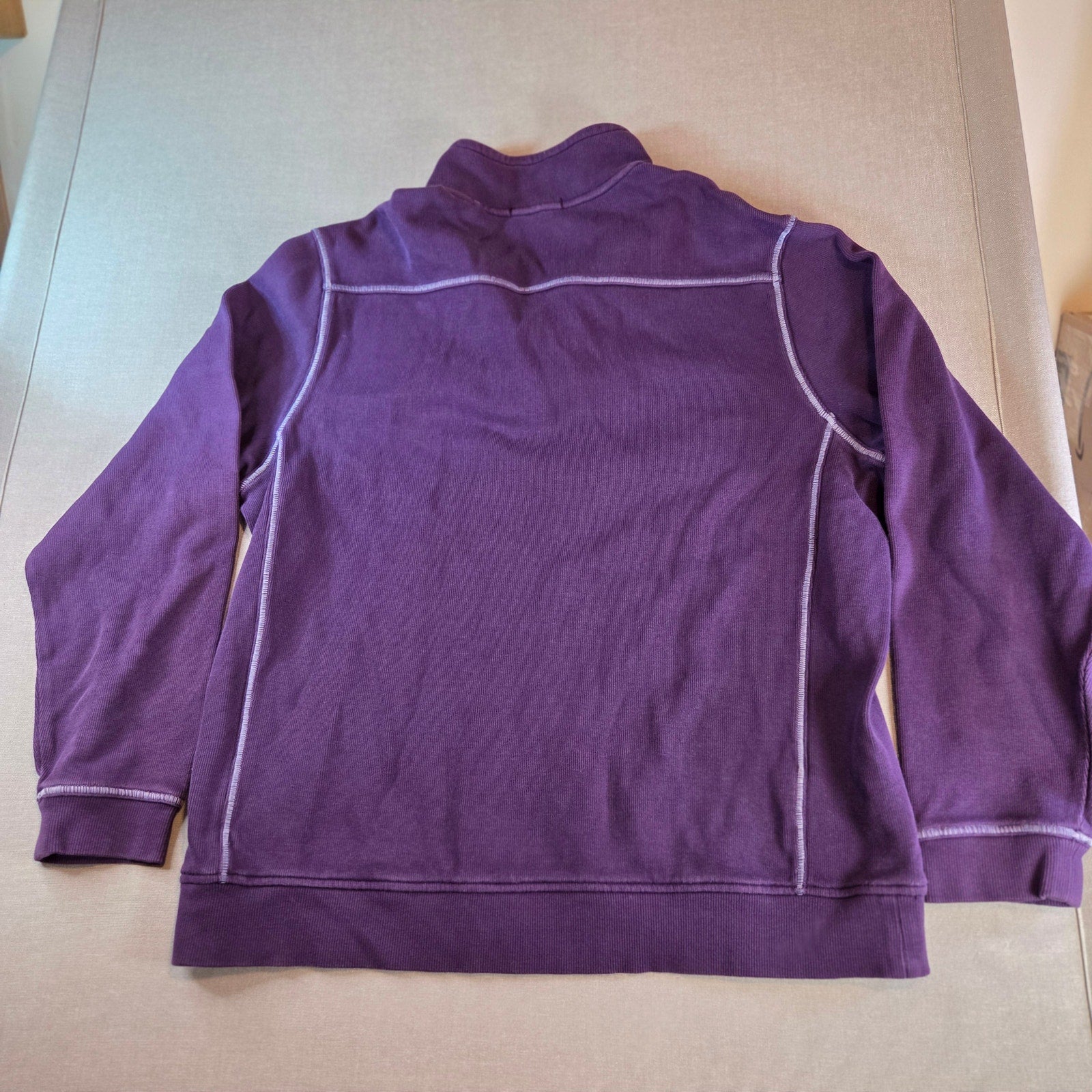Tommy Bahama Relax 1/4 Zip Sweater XL Purple Cotton Pullover Casual