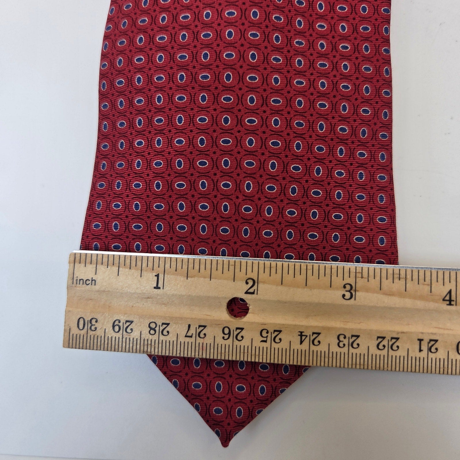 Tommy Hilfiger 3pc Silk Tie Lot Red Check Dot Classic Contrast Tips 58x3.75 USA