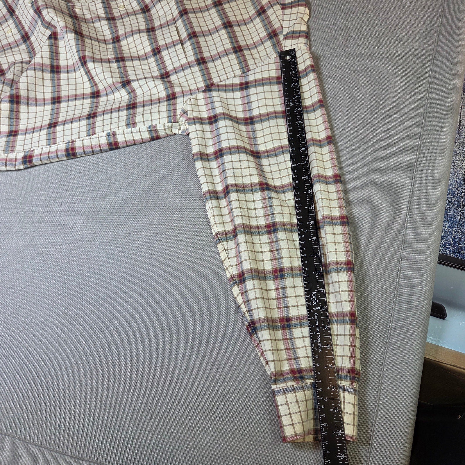 Dockers Mens XL Plaid Long Sleeve Button Down Cotton Shirt Wrinkle Free