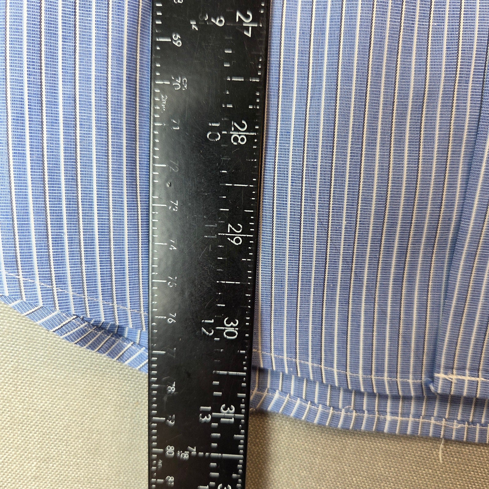 Giorgio Armani Le Collezioni Blue Stripe French Cuff Dress Shirt 17 34/35