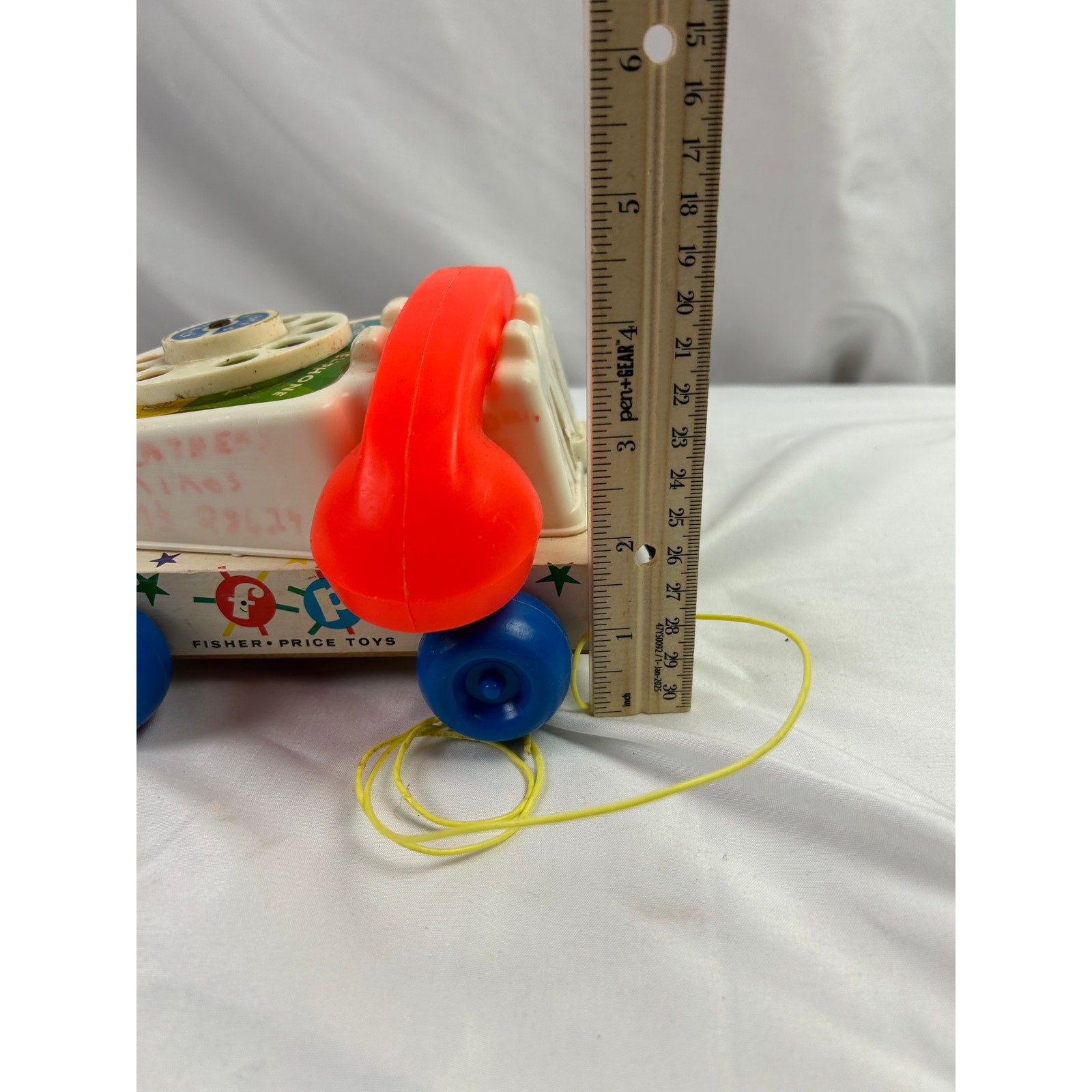 Vintage Fisher Price Chatter Telephone 747 Pull Toy 1960s USA