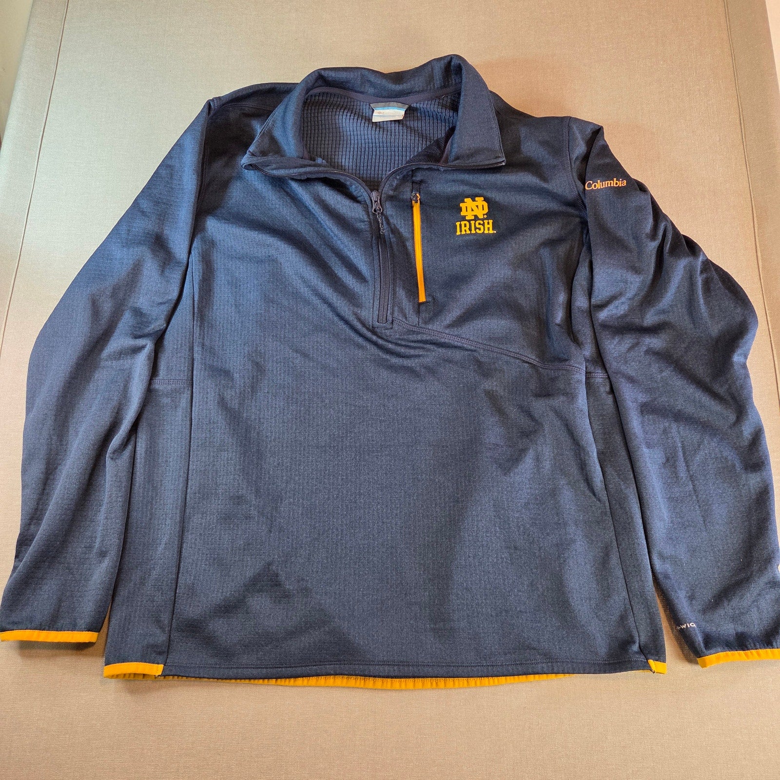 Columbia Notre Dame Irish Omni-Wick 1/4 Zip Pullover Blue XL