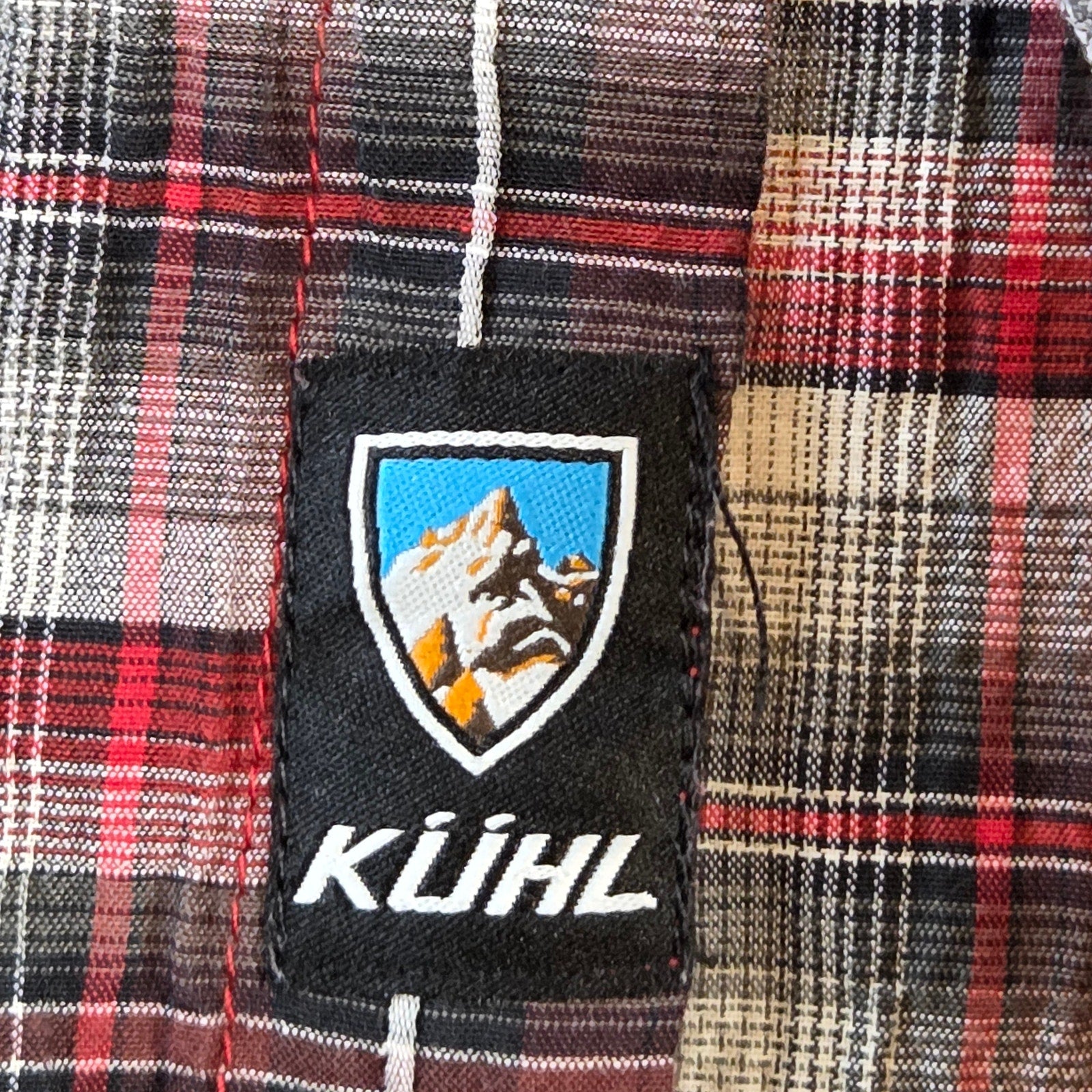 Kuhl Plaid Button Down Shirt XL Short Sleeve Jack Link’s Promo Embroidery