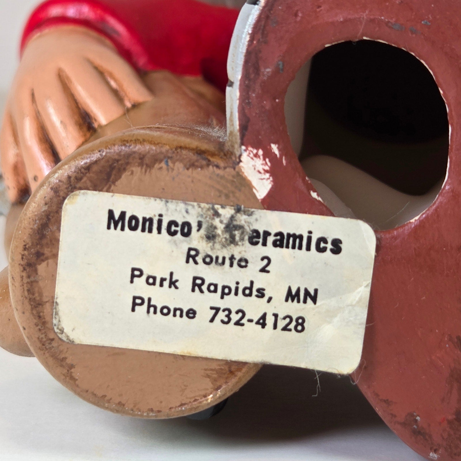 Vintage Monico Ceramics Golfer Boy Figurine Red Cap Golf Bag 1970s 9.75” Tall