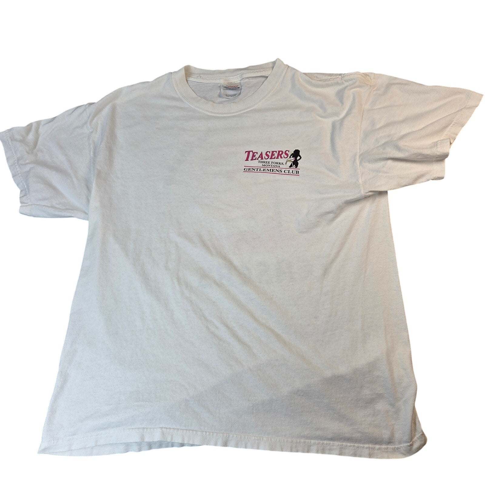 Hanes Vintage Teasers Gentlemens Club Three Forks MT Chicken T Shirt L