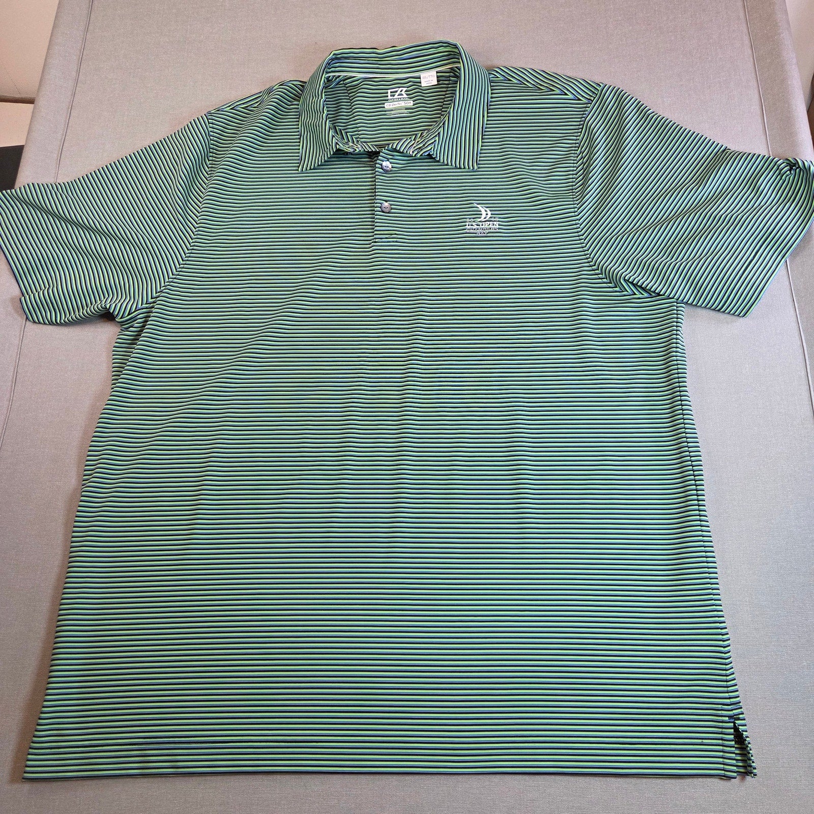 Cutter & Buck DryTec Polo XXL U.S. Open 2015 Chambers Bay Stripe Shirt