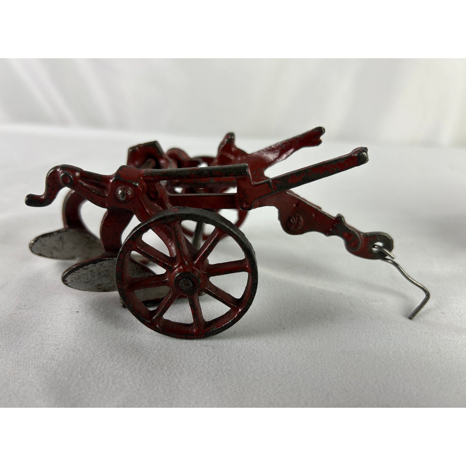 Vintage Arcade Cast Iron Farm Tractor and Plow Toy 1920s Era 11 in