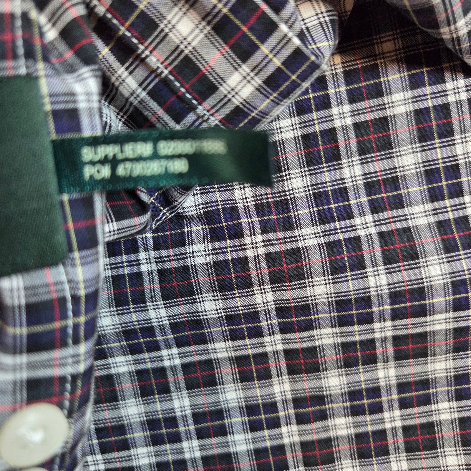 Lauren Ralph Lauren Classic Fit Non Iron Plaid Shirt 17 34/35 Cotton