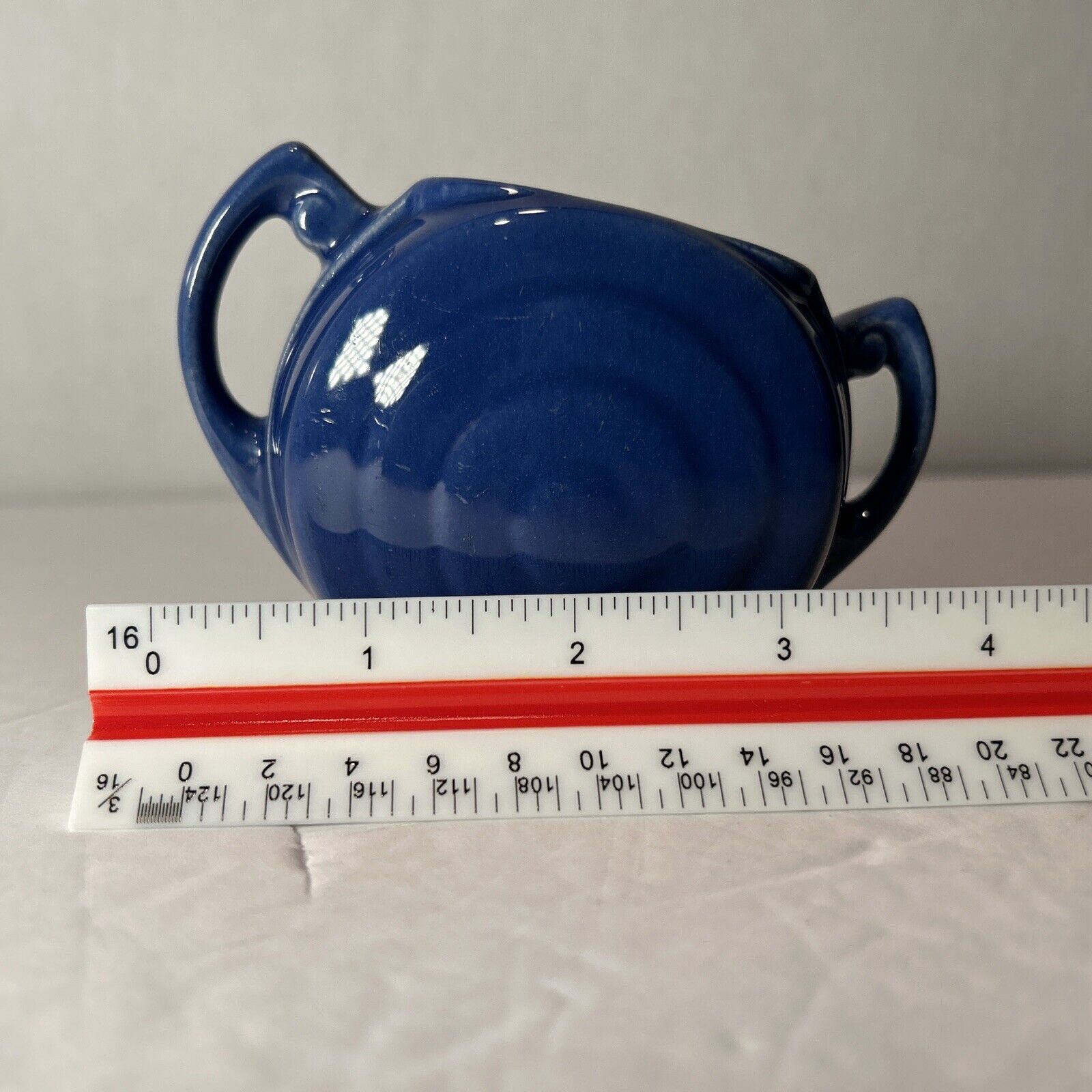 Set of 2 Vintage Cobalt Blue Ceramic Creamer & Sugar Pitchers