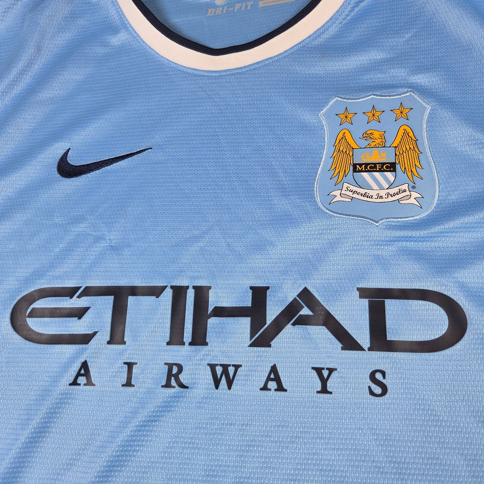 Nike Manchester City 2013-14 Home Authentic Soccer Jersey Dri-FIT FC Size L