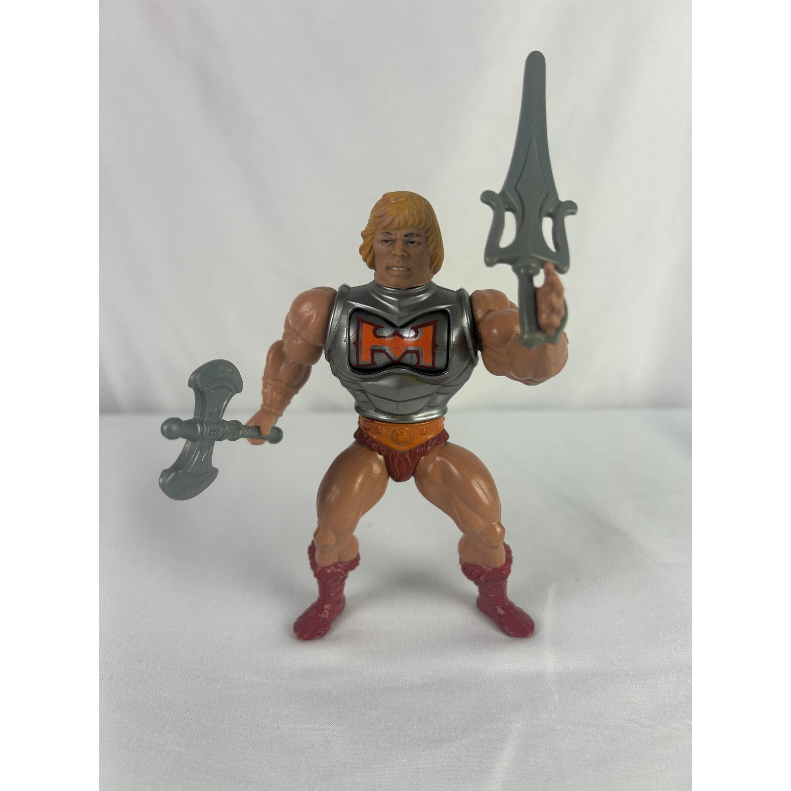 Vintage 1983 MOTU Battle Armor He-Man Complete w Sword Axe Mattel