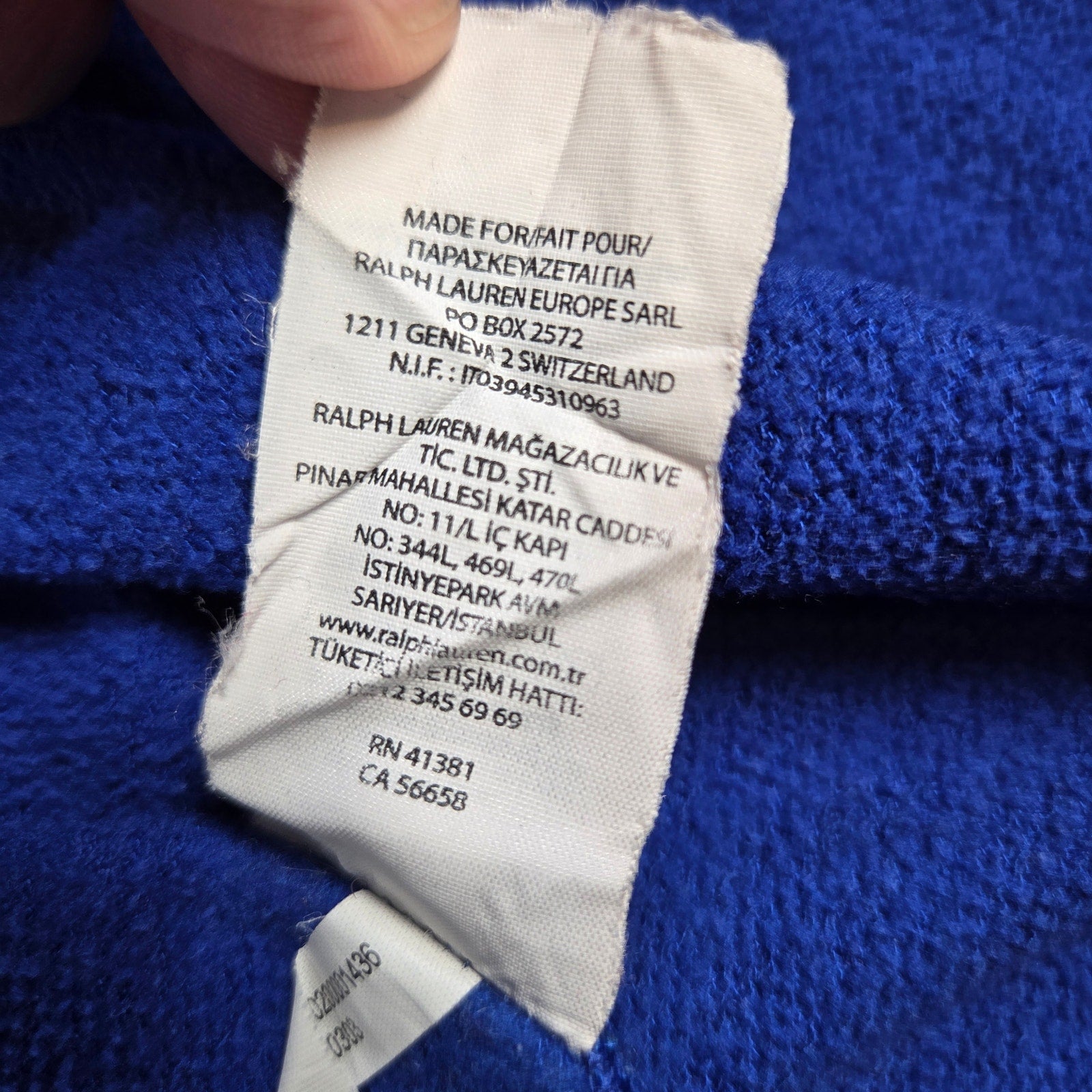 Polo Ralph Lauren Performance Hoodie XL Blue Full Zip Sweatshirt