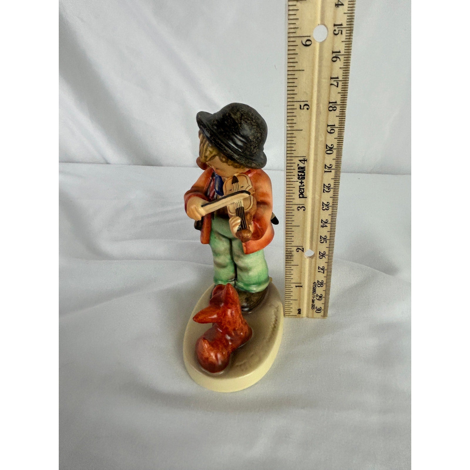 Goebel Puppy Love Violin Boy Dog Figurine W Germany Hummel Style