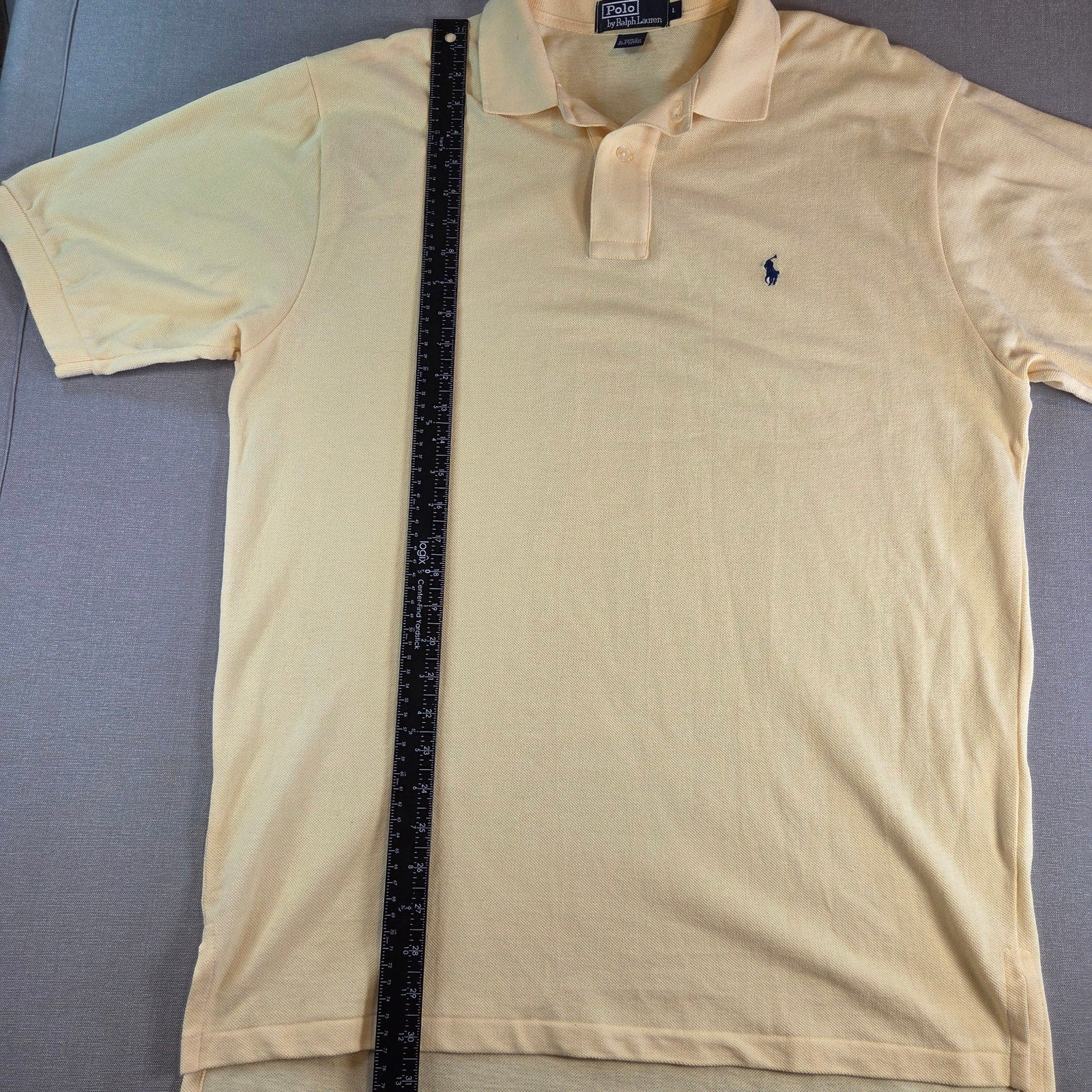 Ralph Lauren Polo Shirt L Yellow Cotton Short Sleeve Classic Pony Logo