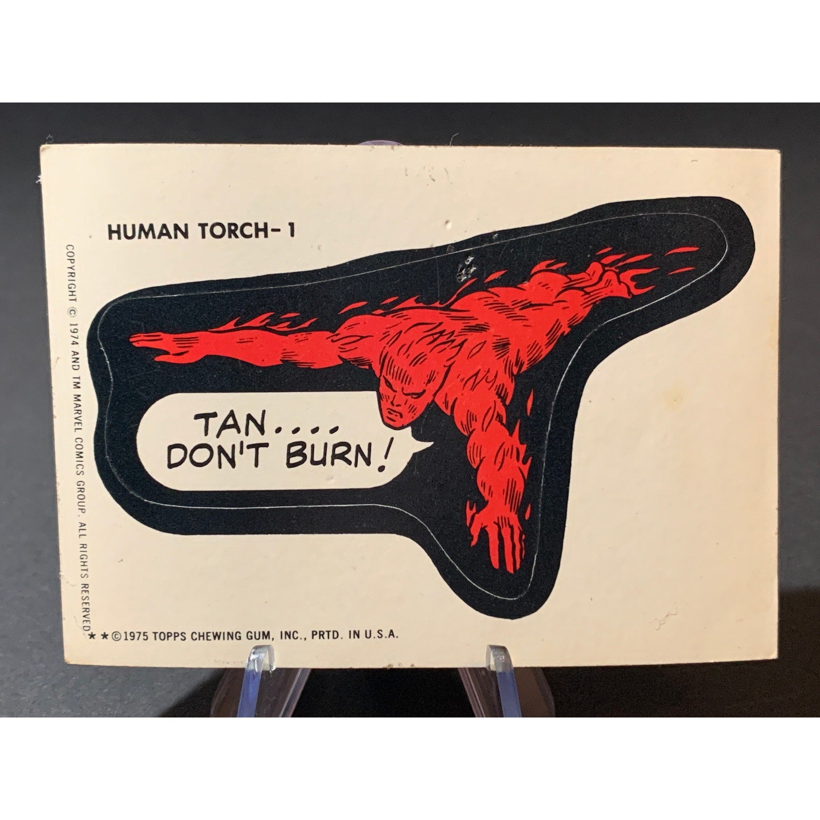 1975 Topps Marvel Comic Book Heroes Stickers Human Torch Sub Mariner Lot