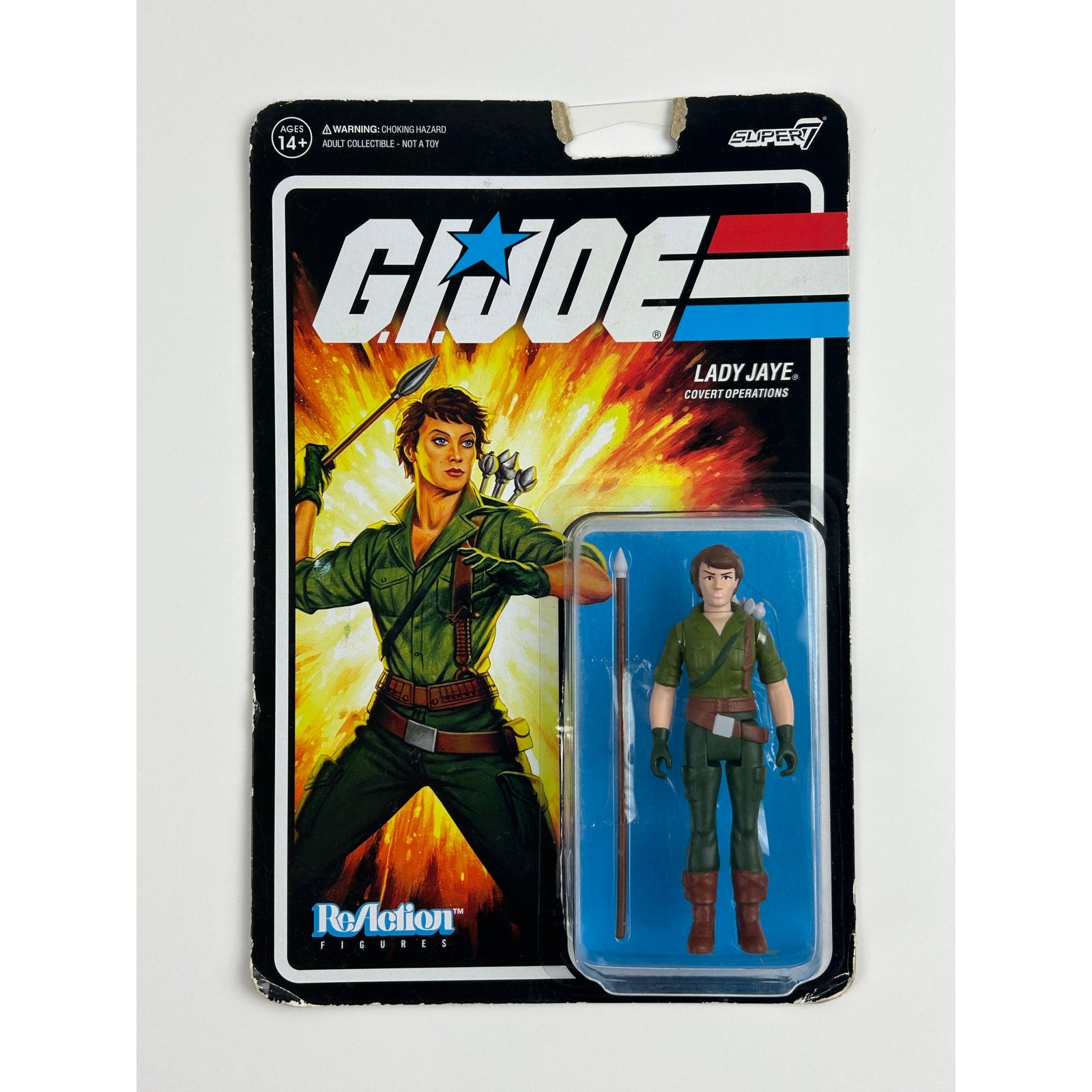 GI Joe Lady Jaye Super7 ReAction 3.75 in sealed card javelin accessory