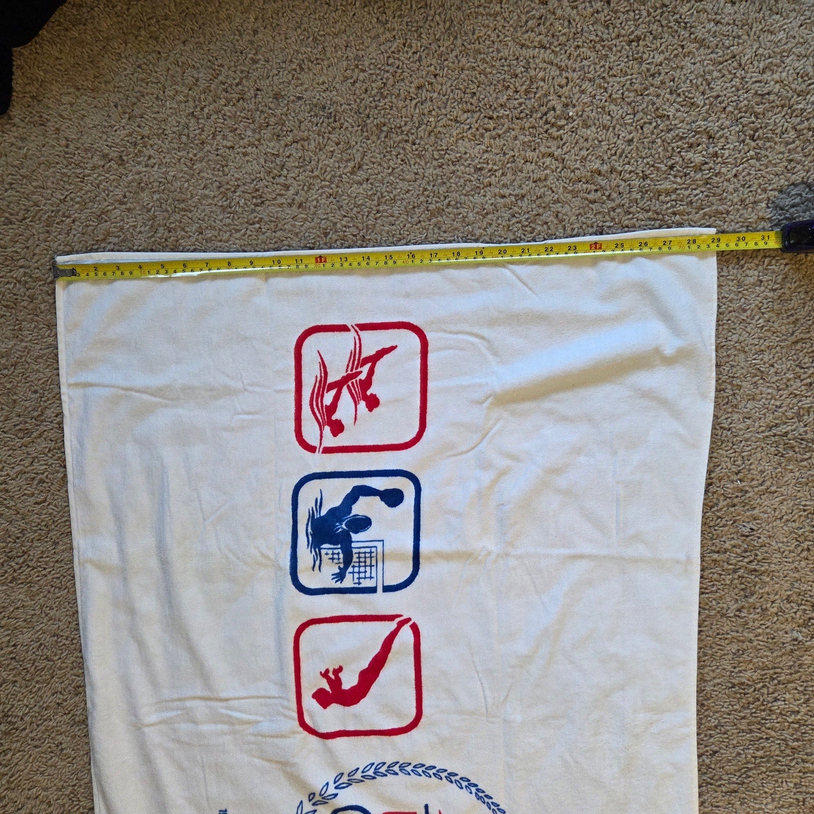 AT&T USA 1992 Olympic Games Vintage Bath Towel Hilascal Cotton