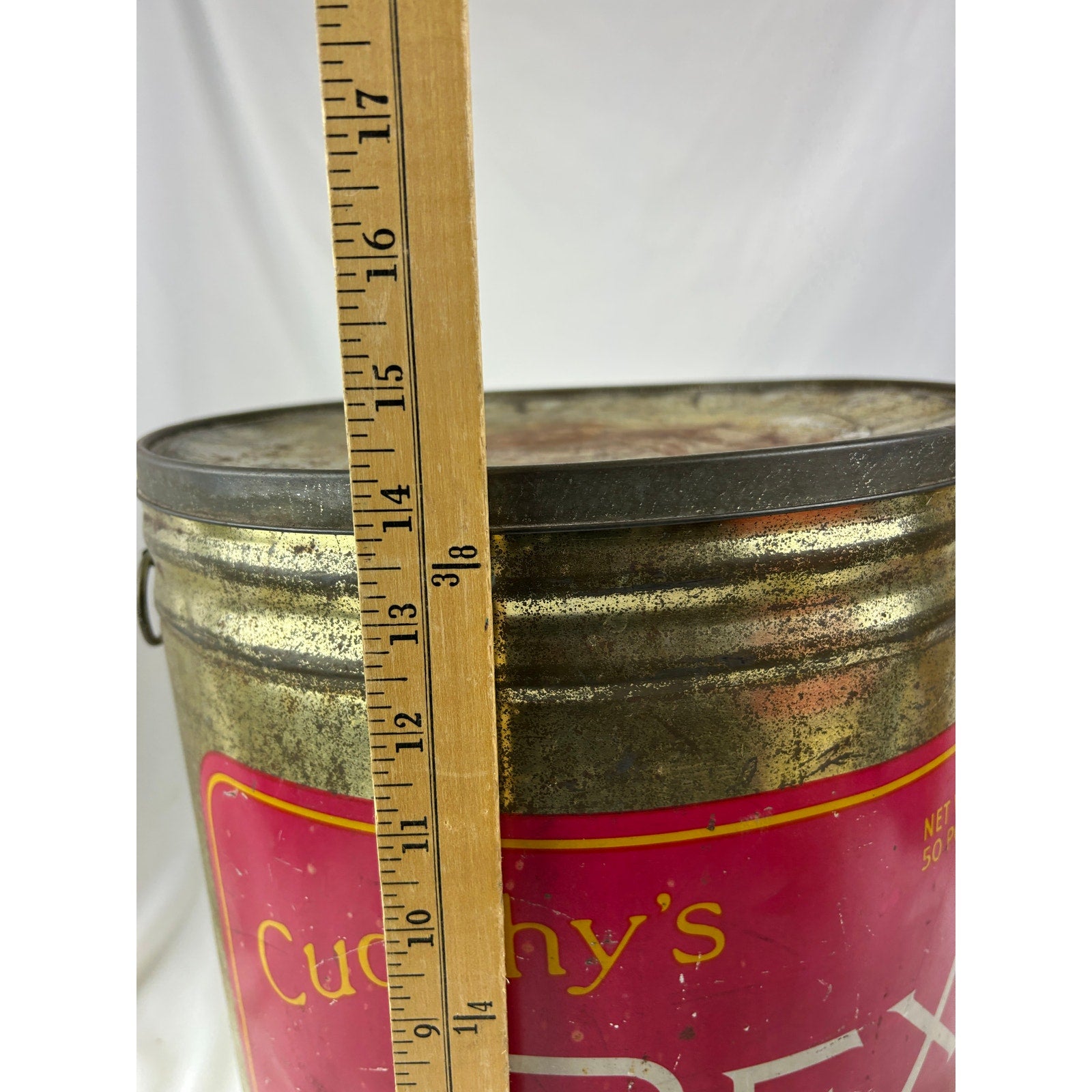 Cudahy Rex Pure Lard Vintage Metal Pail Tin Bucket With Handles