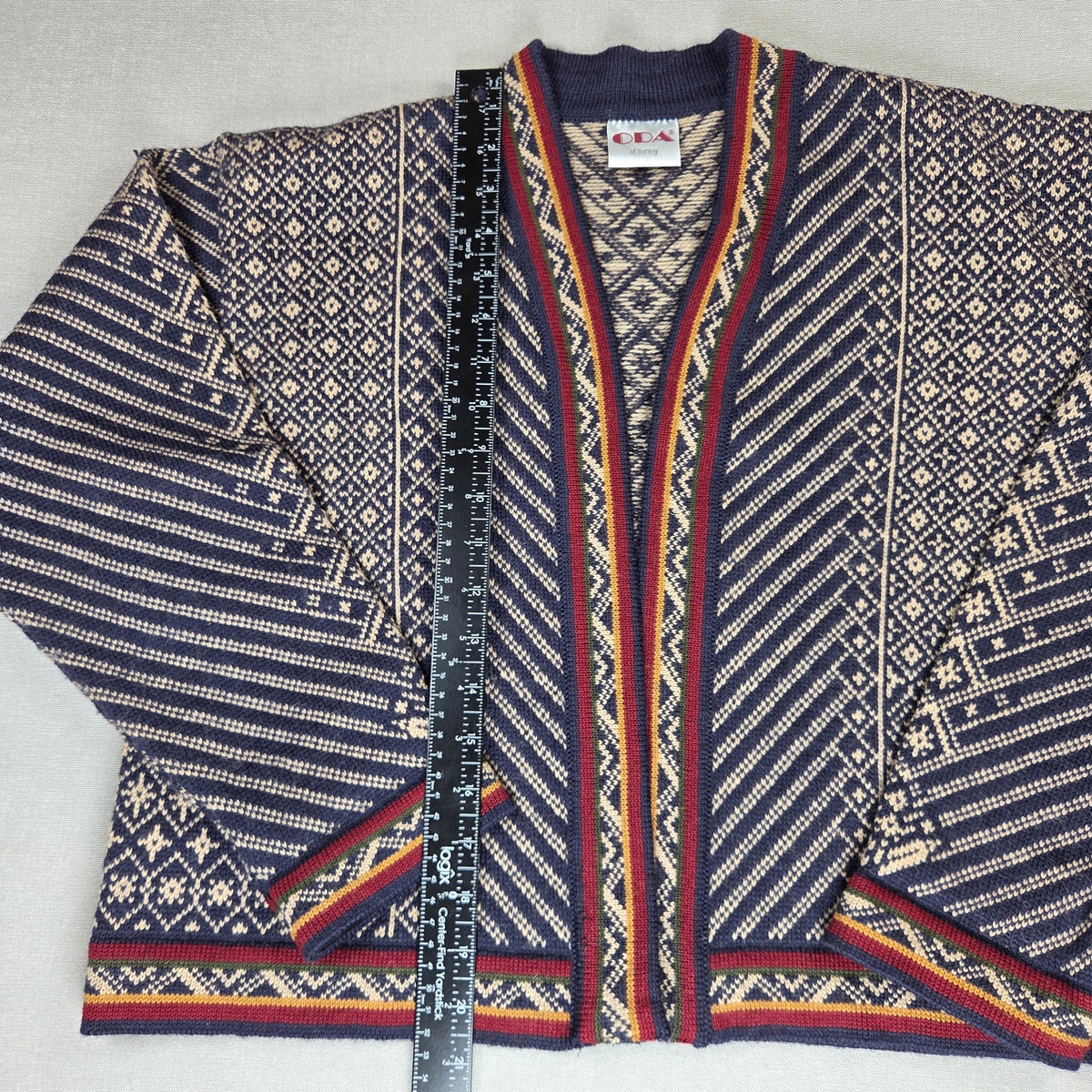 ODA of Norway Womens M Open Front Nordic Wool Cardigan Sweater Denmark Made