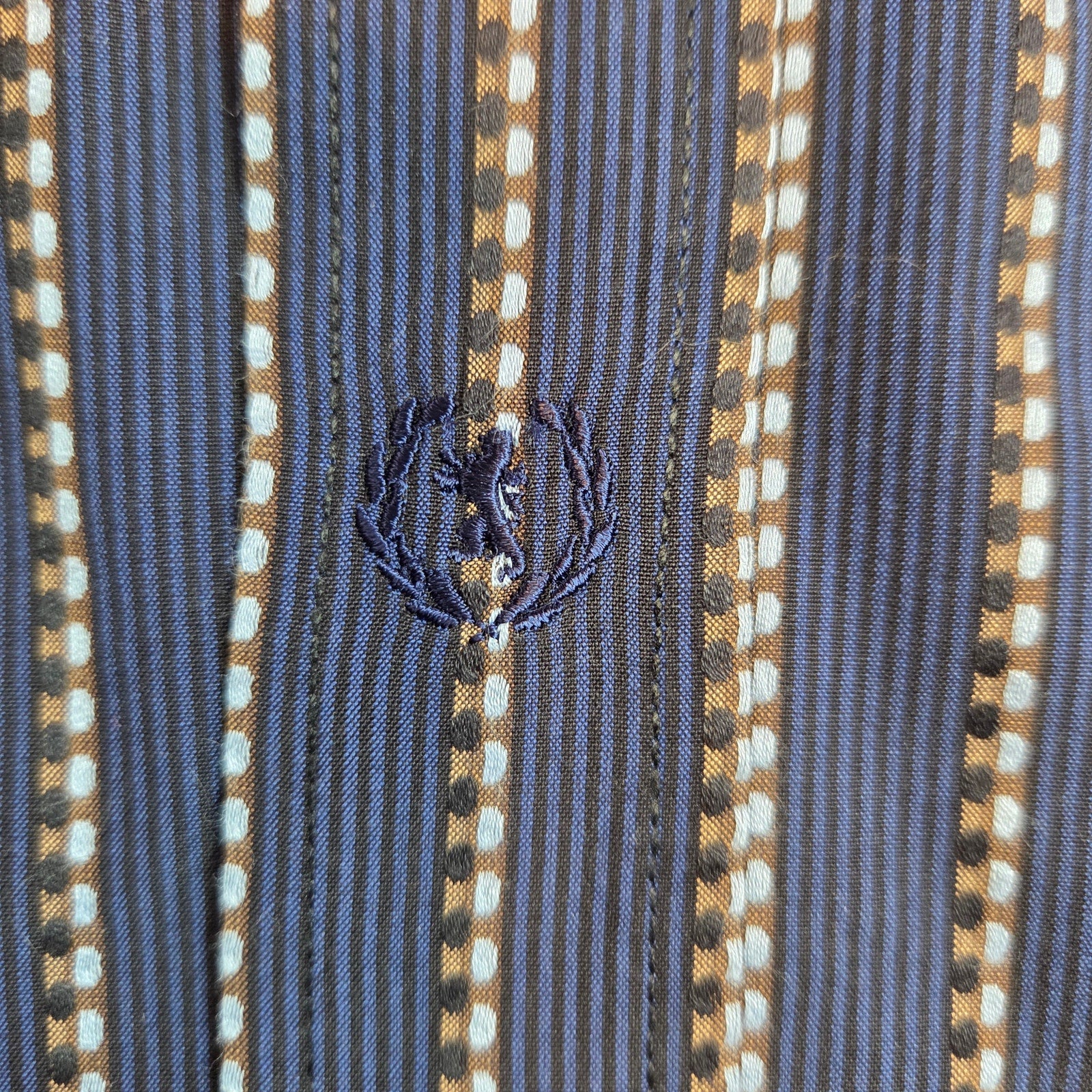 Bugatchi Uomo XL Stripe Button Down Shirt Blue Contrast Cuff Cotton Dress