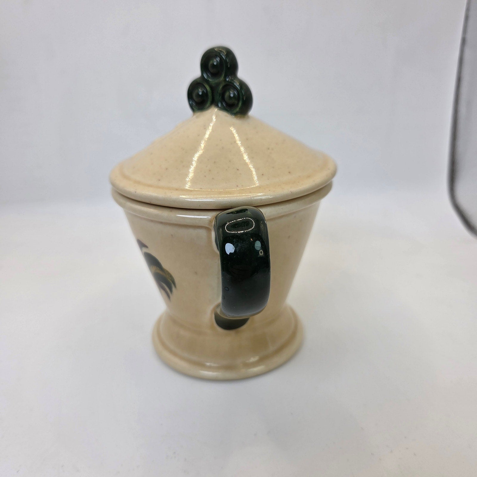 Metlox Poppytrail Rooster Sugar Bowl w/ Lid Vintage Two Handle Covered Jar