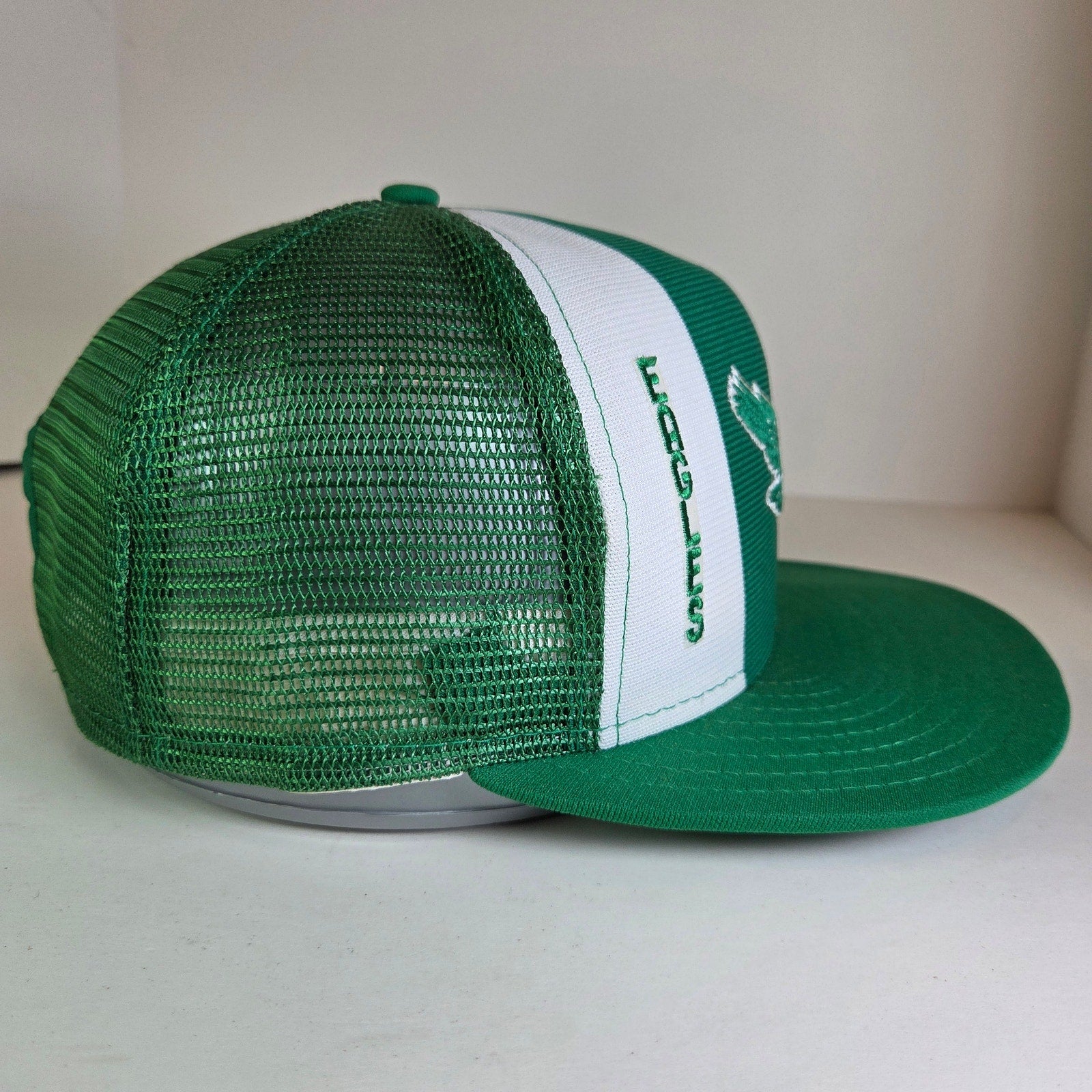 Vintage Philadelphia Eagles AJD Lucky Stripes Trucker Hat Snapback USA